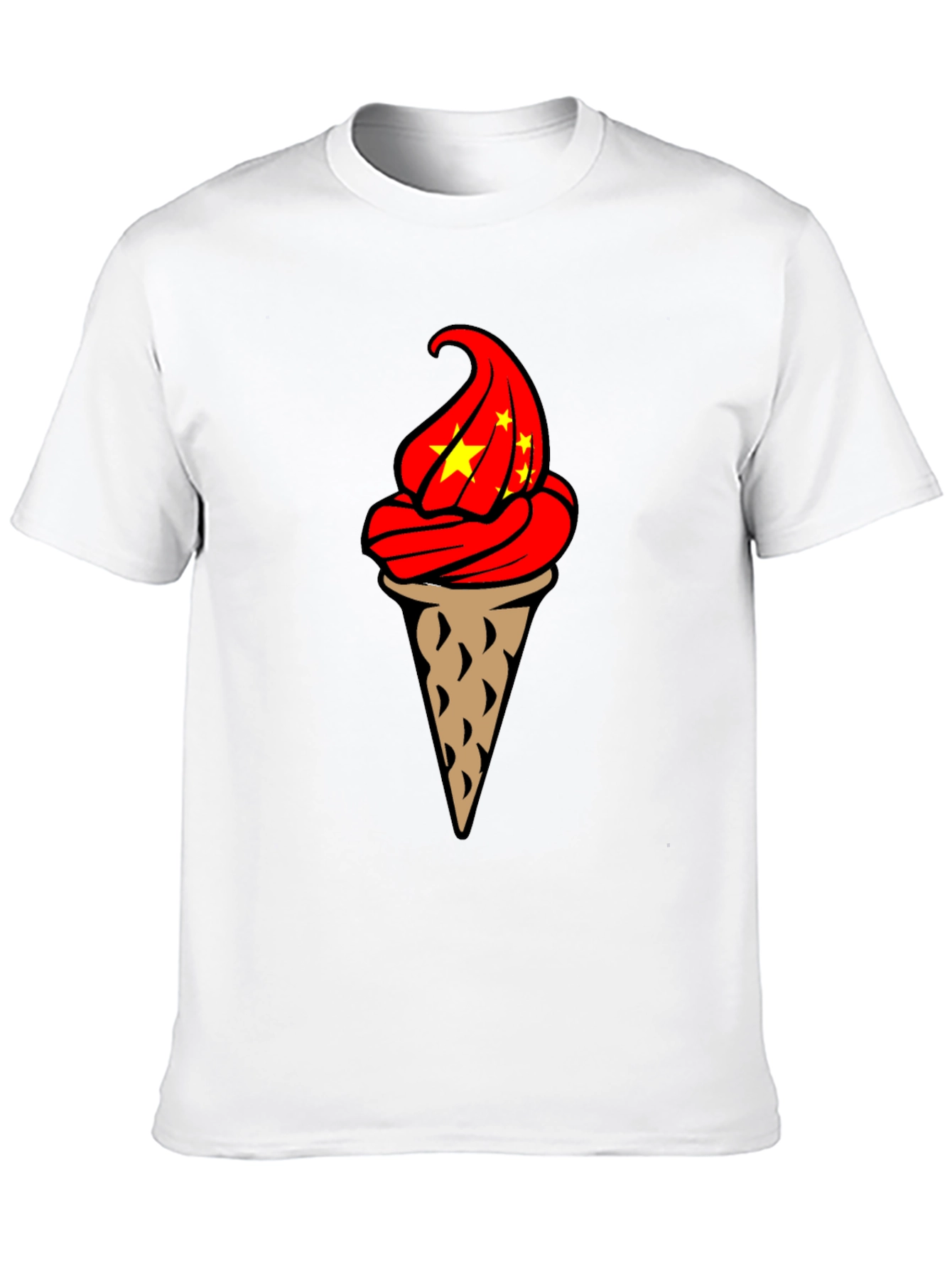Black Ice Cream Cone Graphic T-Shirt - Novelty Design view 10