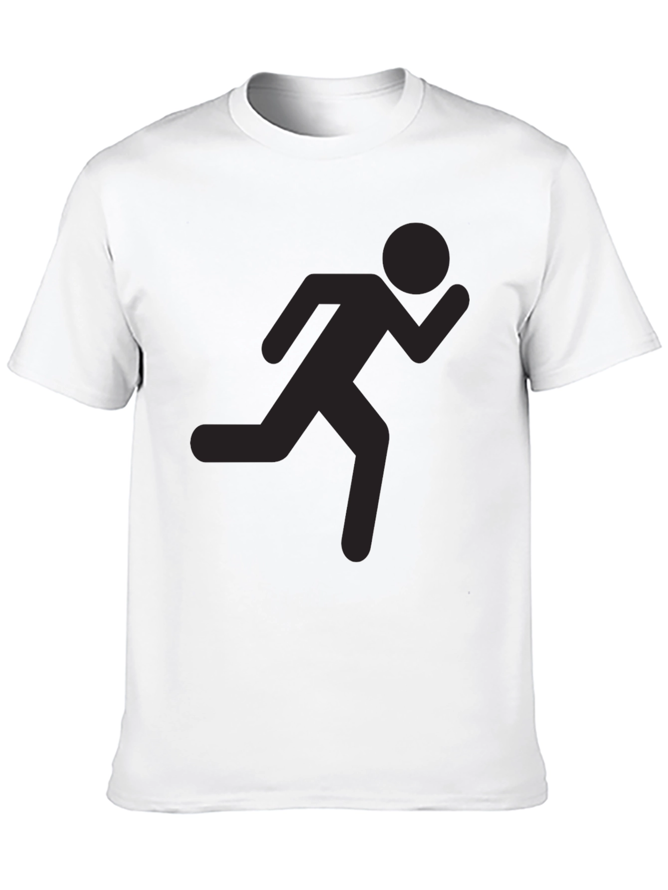 Black Running Man Graphic Tee - Black Cotton Blend view 10