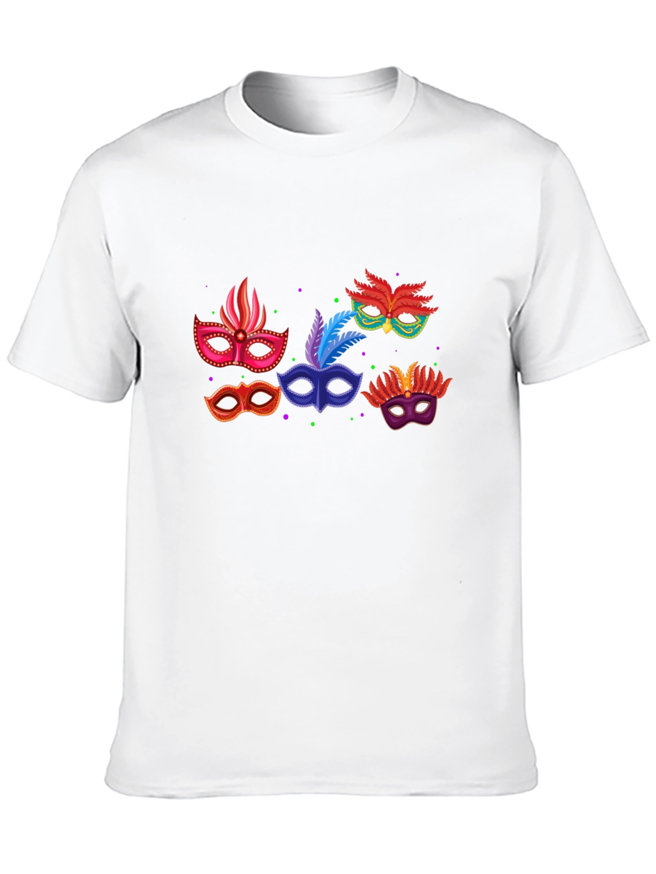 Mardi Gras Mask Graphic T-Shirt - Black - 10