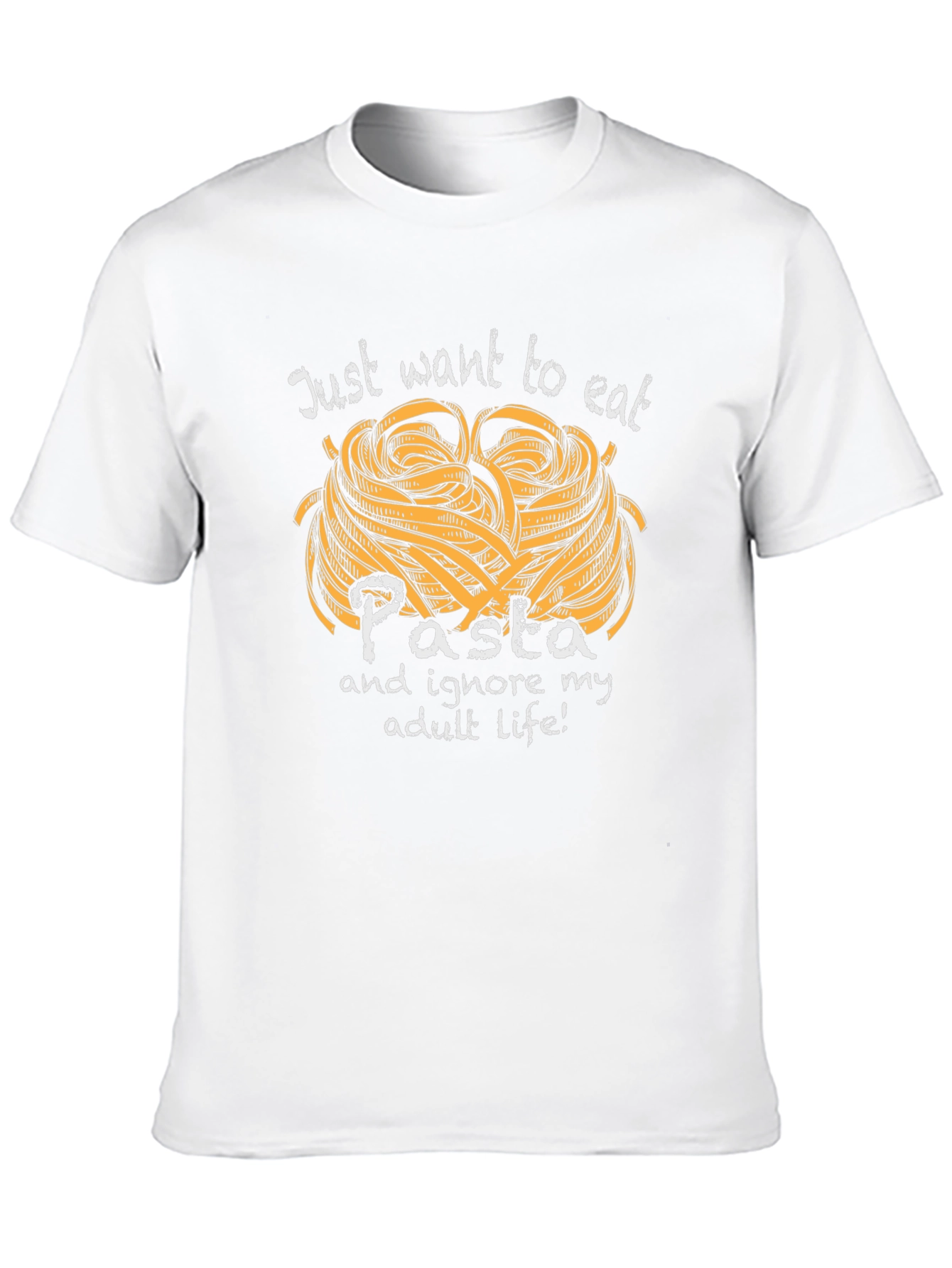Black Pasta Lover T-Shirt: Just Want to Eat and Ignore Life view 10
