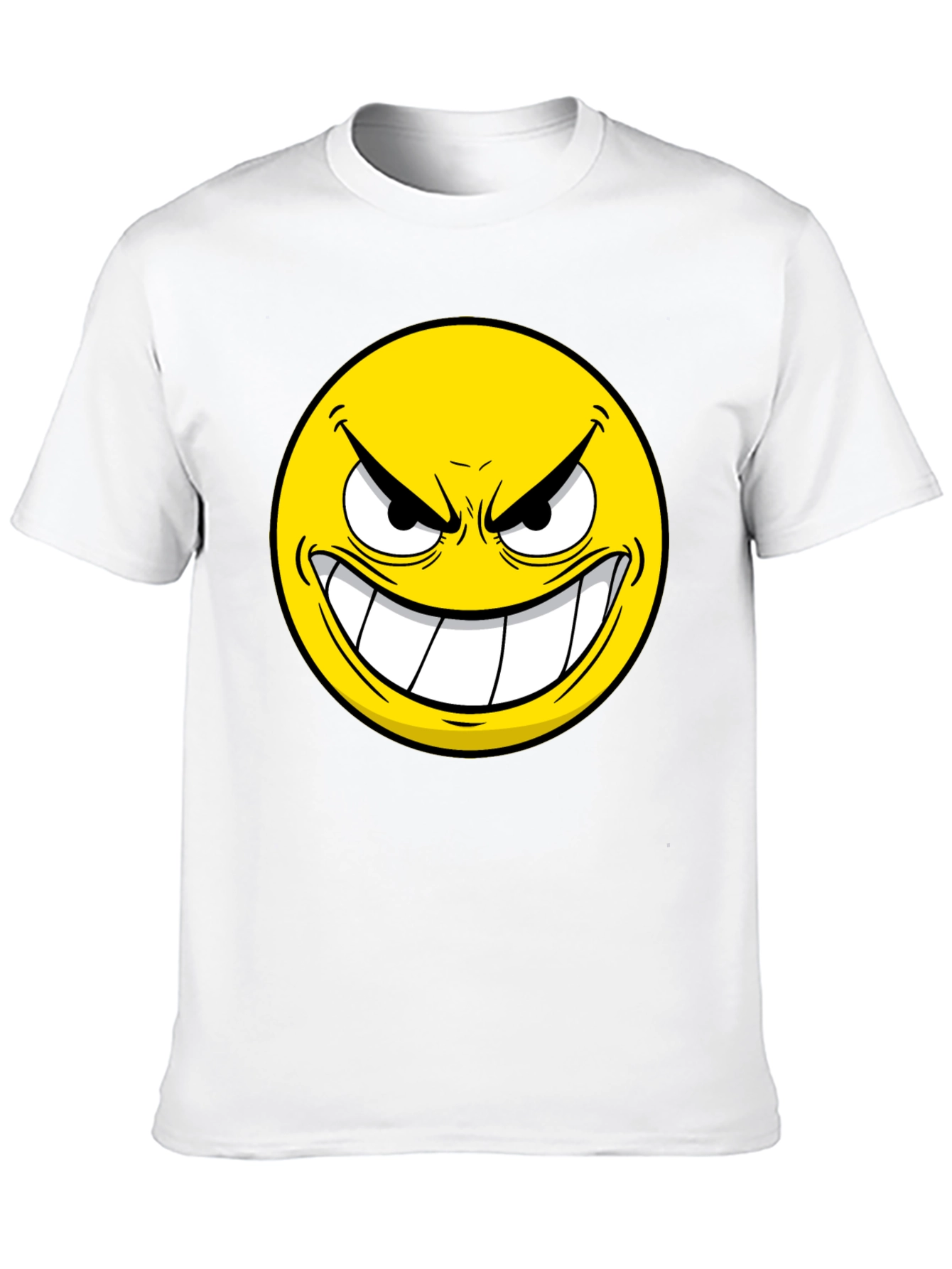 Black Evil Emoji Graphic Tee - Black Cotton T-Shirt view 10