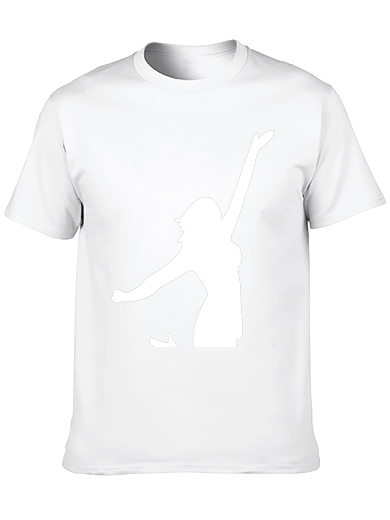 Black T-Shirt with White Woman Silhouette Graphic - 10