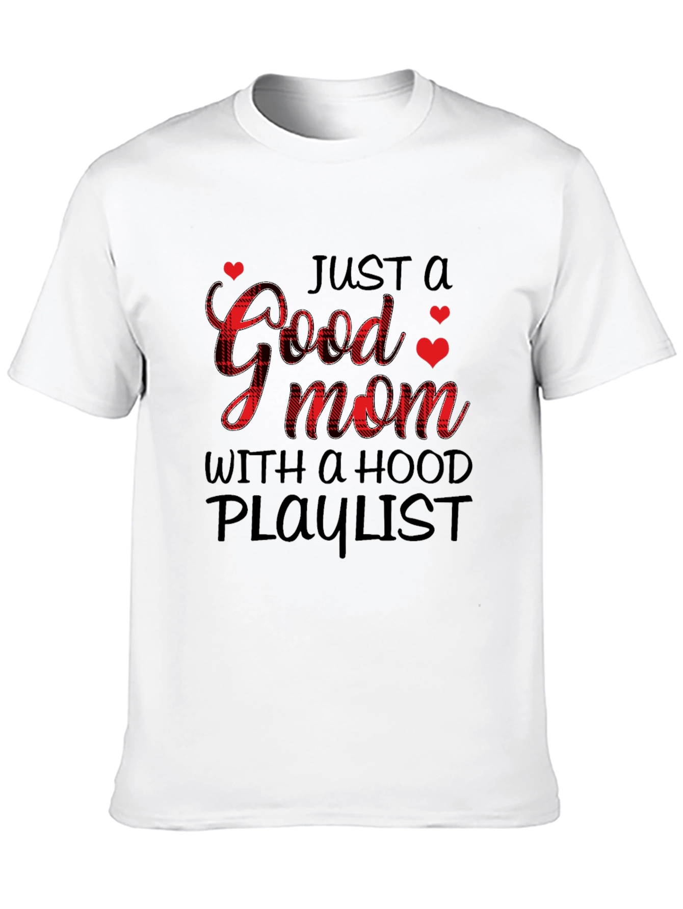 Black Good Mom With A Hood Playlist Graphic T-Shirt view 10