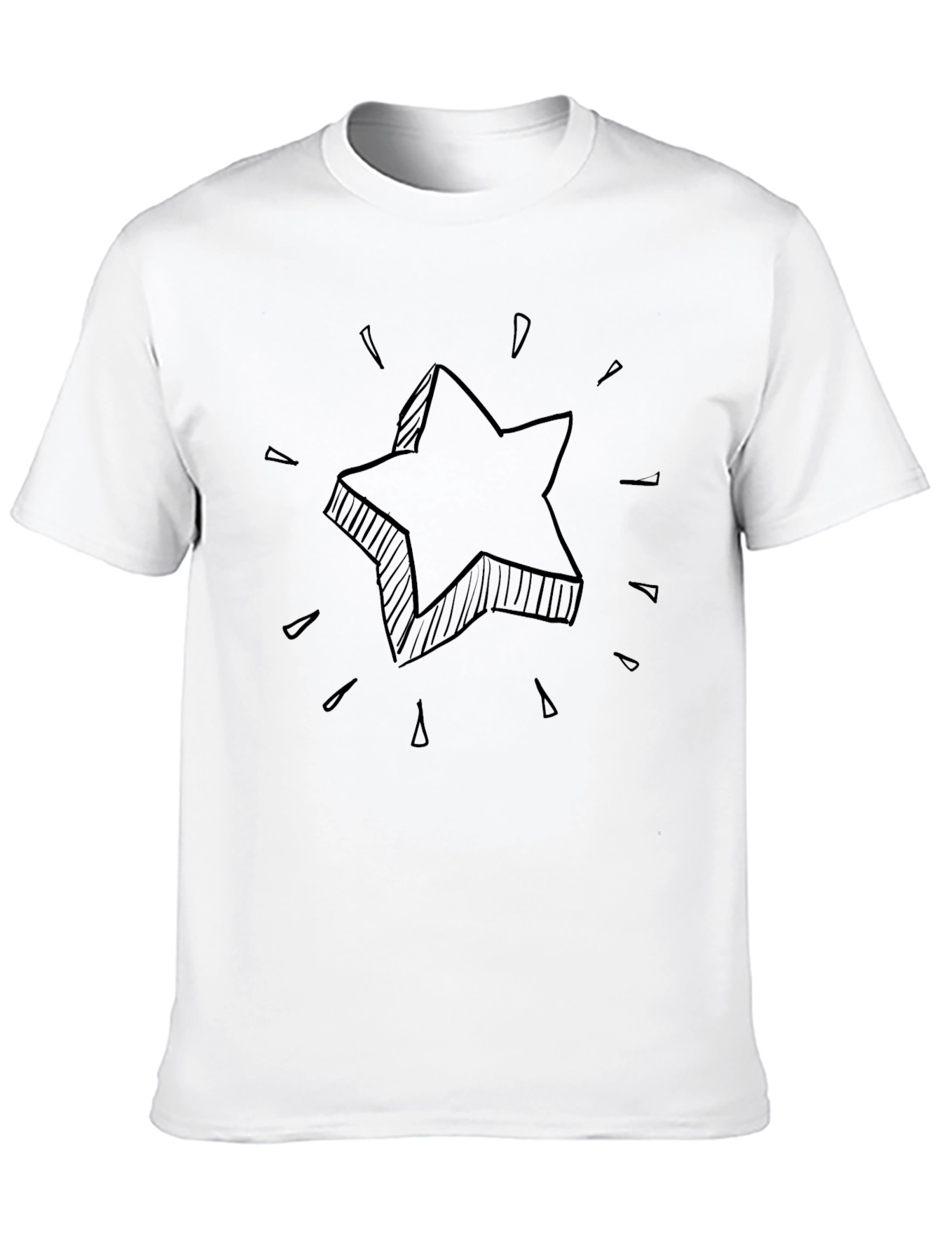 Black Black Star Graphic Men's Tee - Modern Casual Wear view 10
