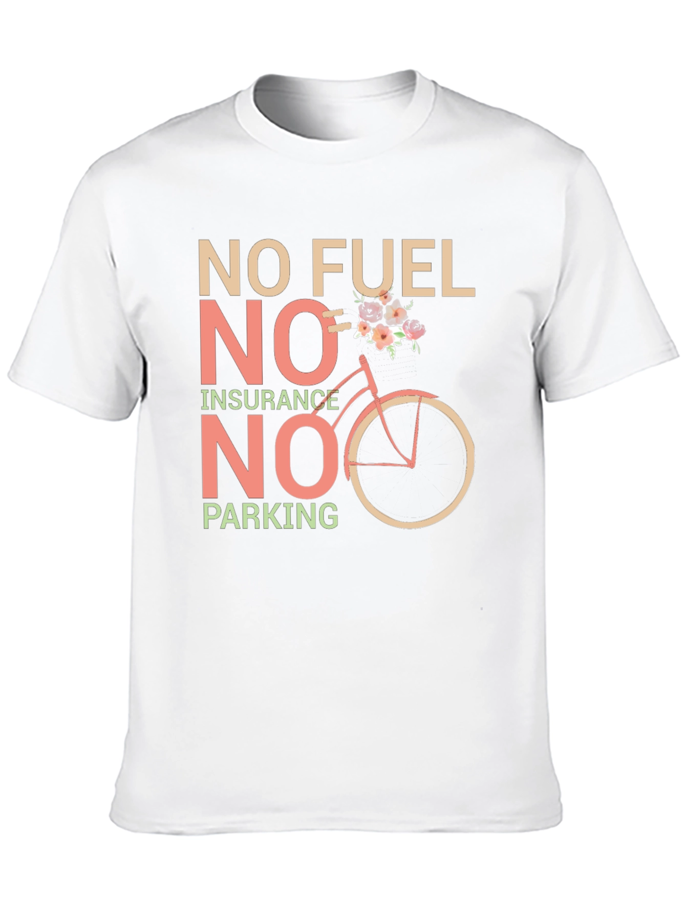 Black Eco-Friendly Biking Tee - No Fuel, Insurance, Parking view 10