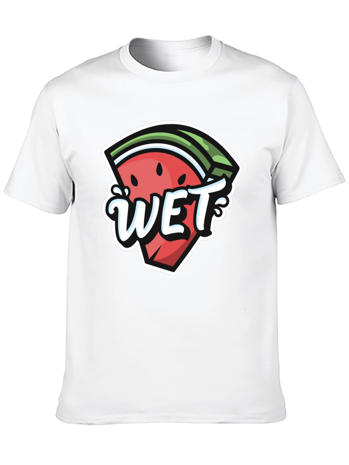 Black Watermelon Wet Graphic Tee - Summer Fun T-Shirt view 10