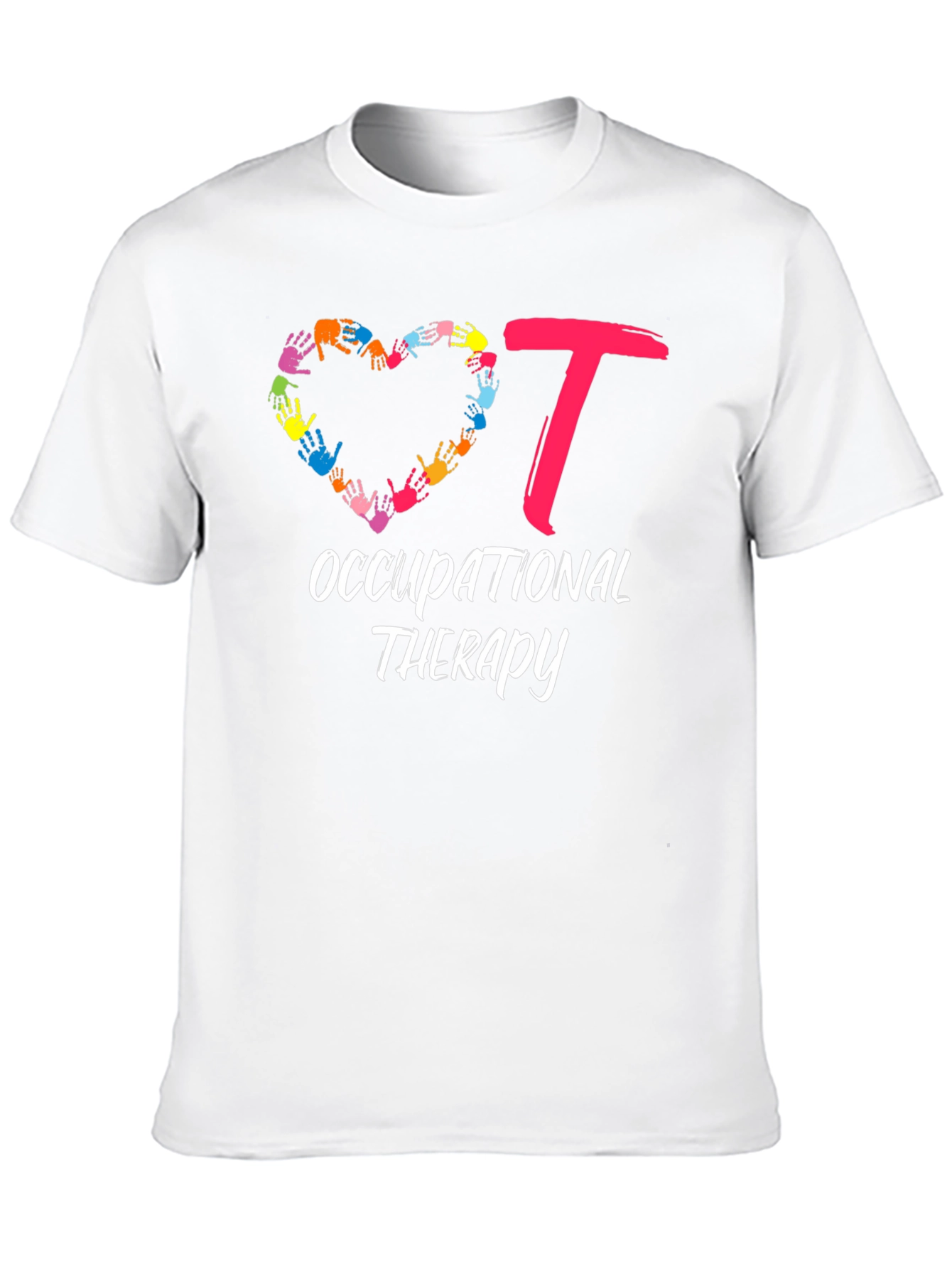 Black Occupational Therapy Heart Hands T-Shirt view 10