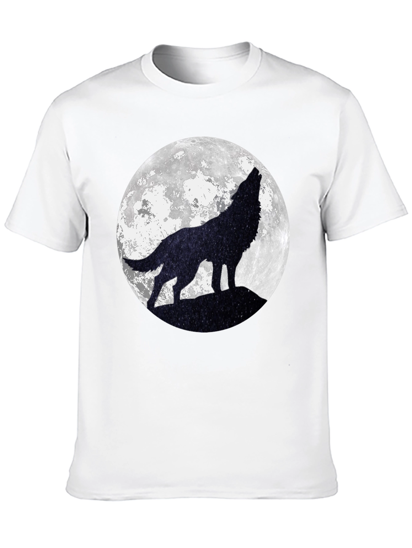 Black Wolf Moon Graphic Tee - Black Cotton T-Shirt view 10