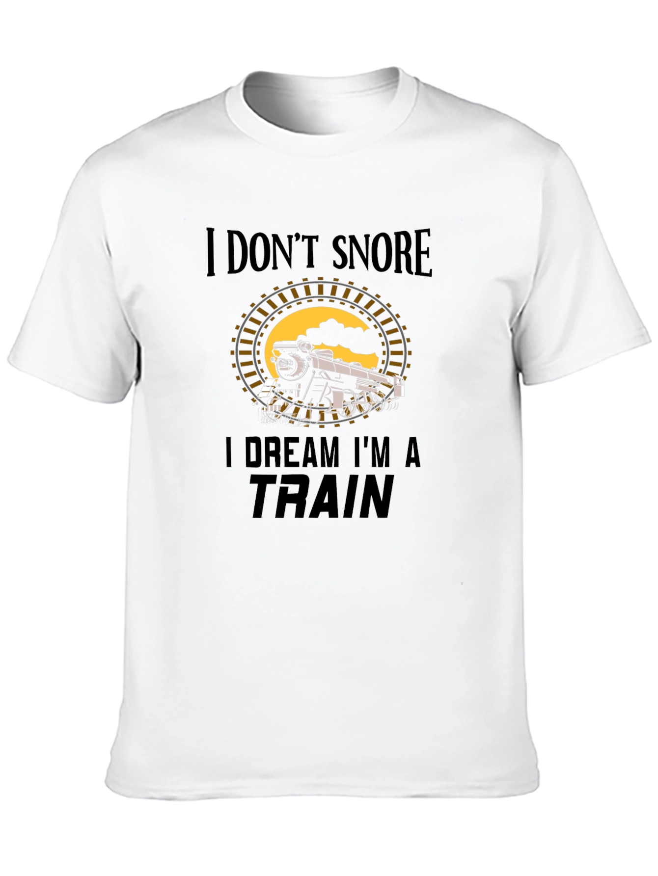 Black Funny 'I Dream I'm a Train' Graphic T-Shirt view 10