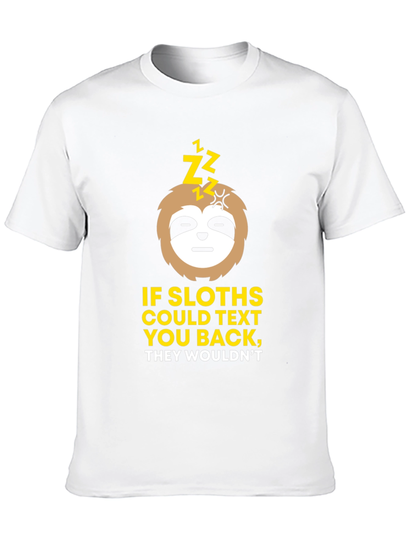 Black Funny Sloth Texting T-Shirt view 10