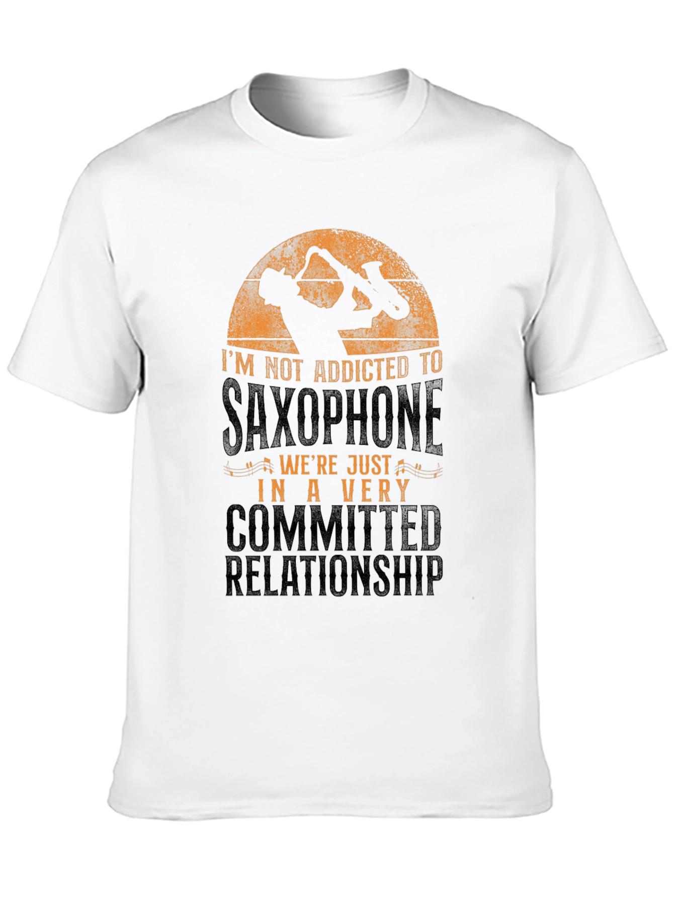 Black Saxophone Relationship T-Shirt - Musician's Apparel view 10