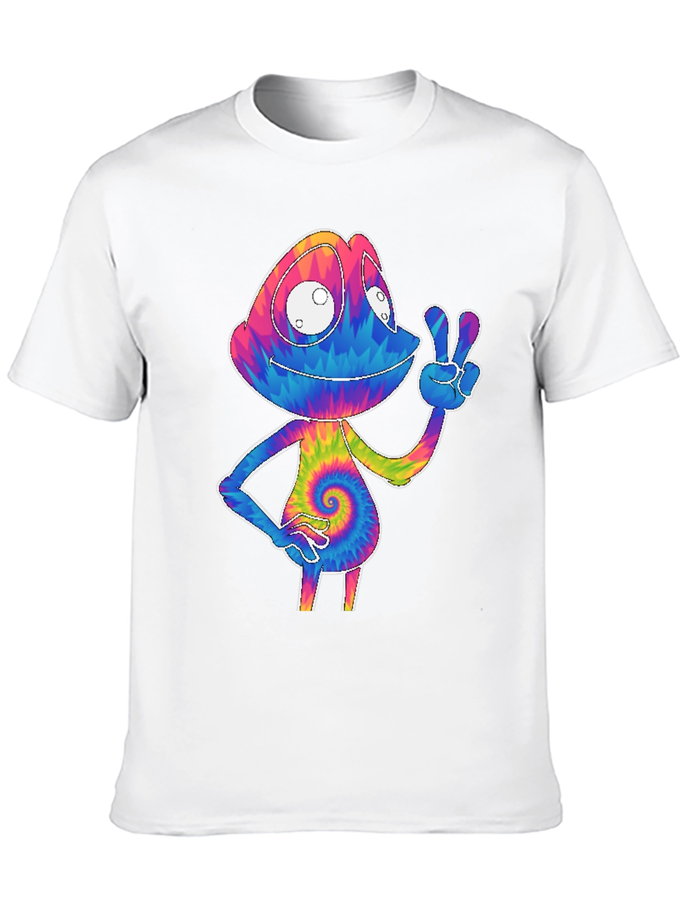 Black Tie-Dye Chameleon Graphic Tee view 10