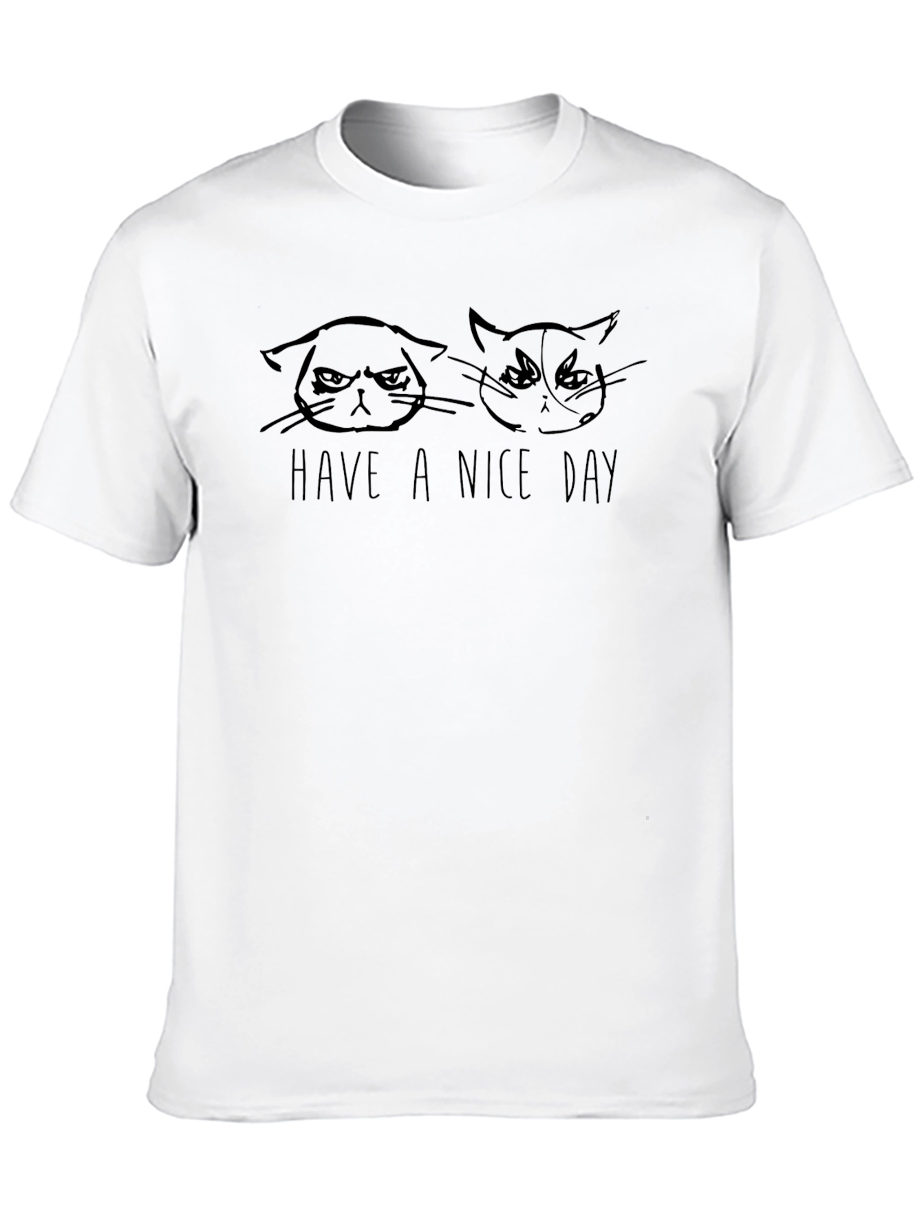 Black Grumpy Cats 'Have A Nice Day' Graphic Black T-Shirt view 10