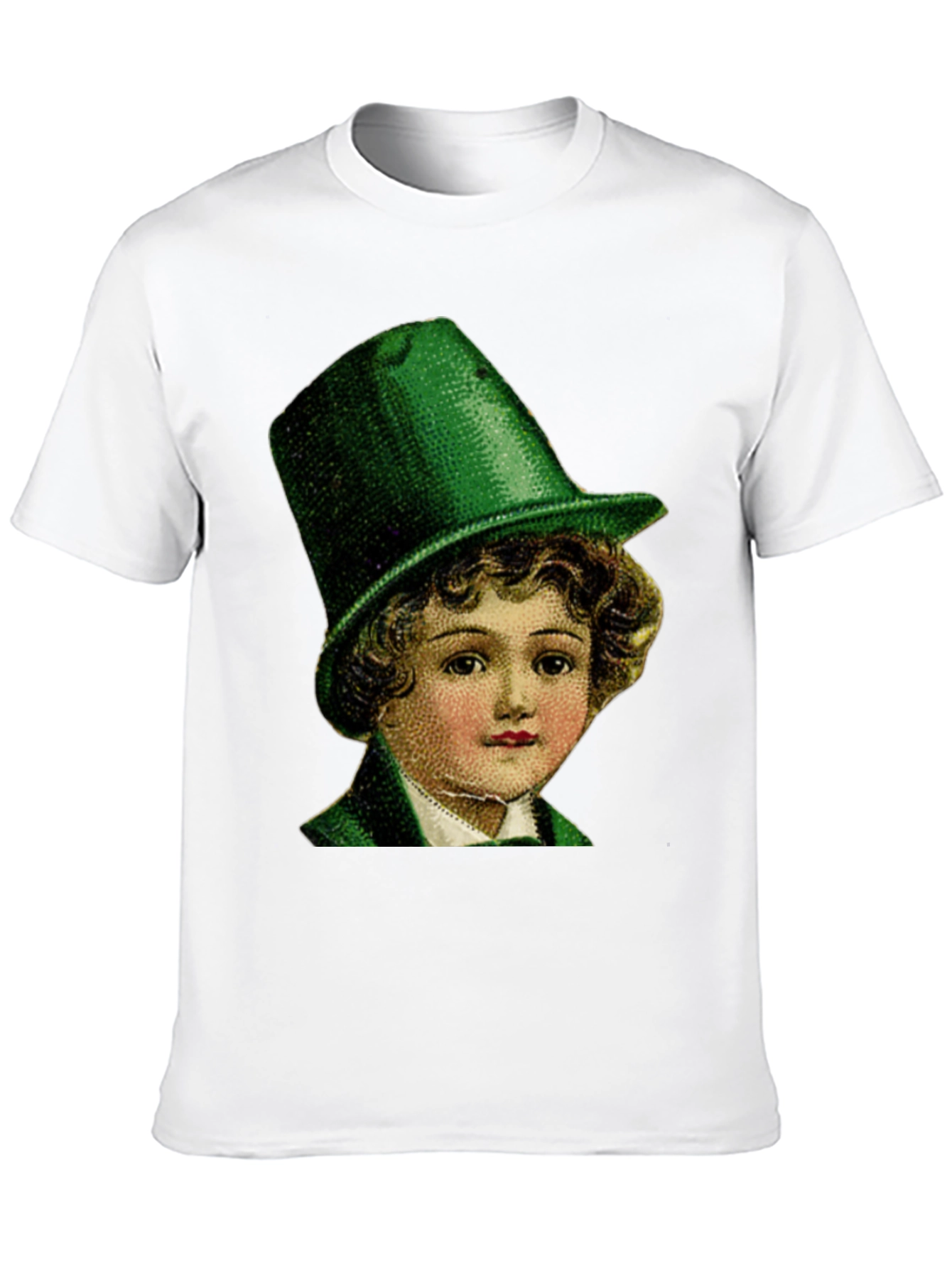 Black St. Patrick's Day Boy in Green Hat T-Shirt view 10