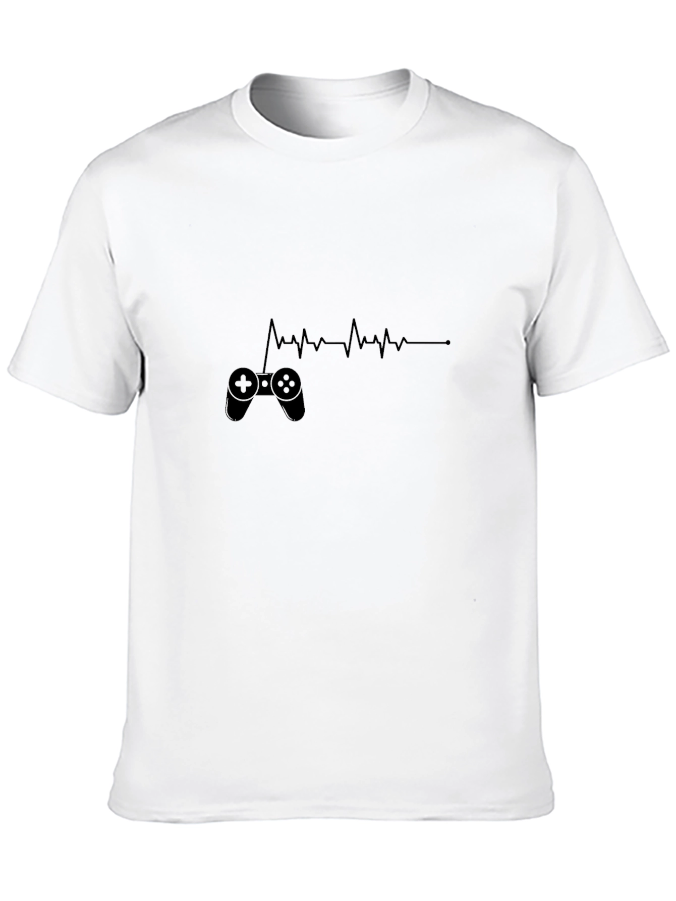 Black Gamer Heartbeat T-Shirt - Black Cotton Tee view 10