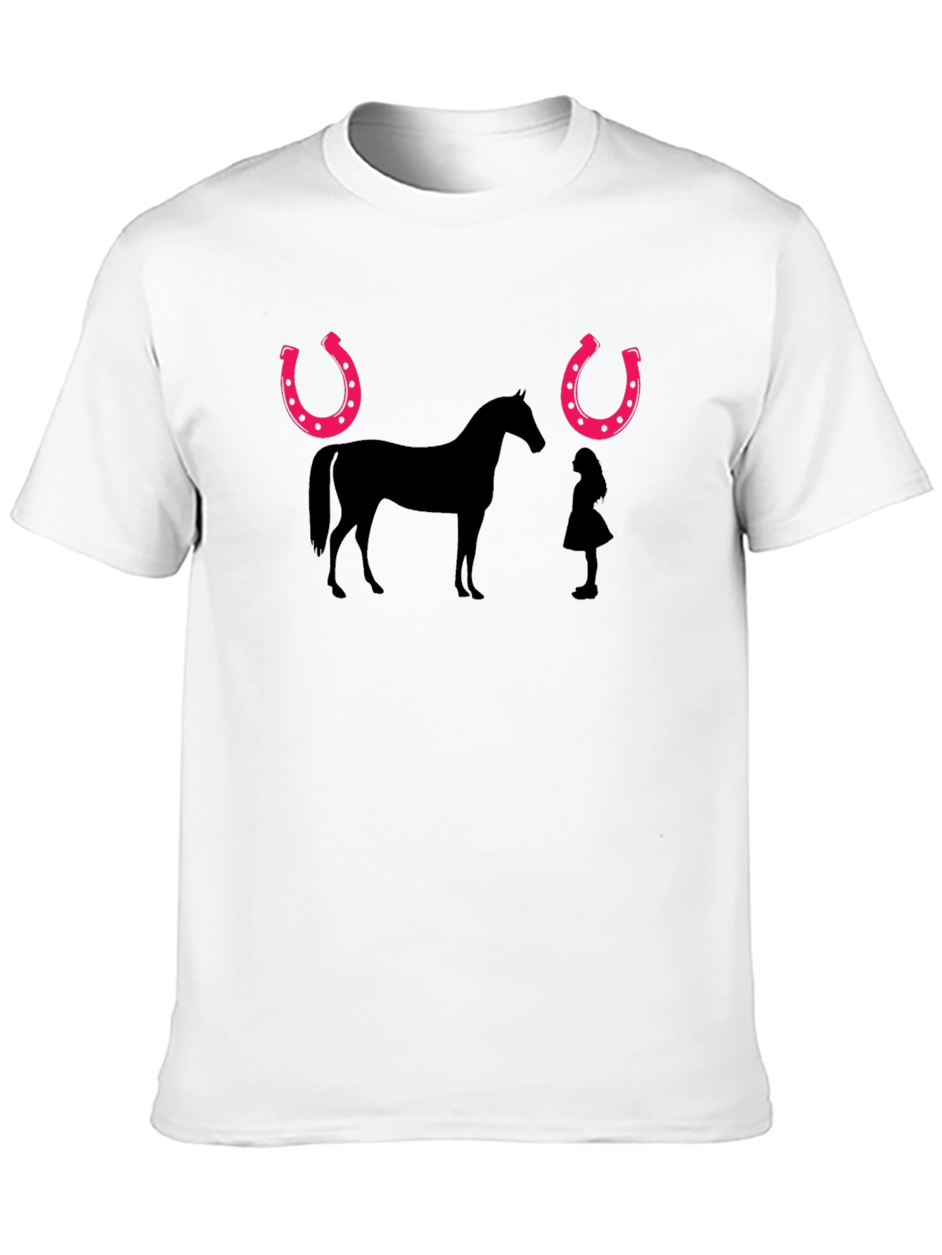 Black Horse and Girl Graphic Tee view 10