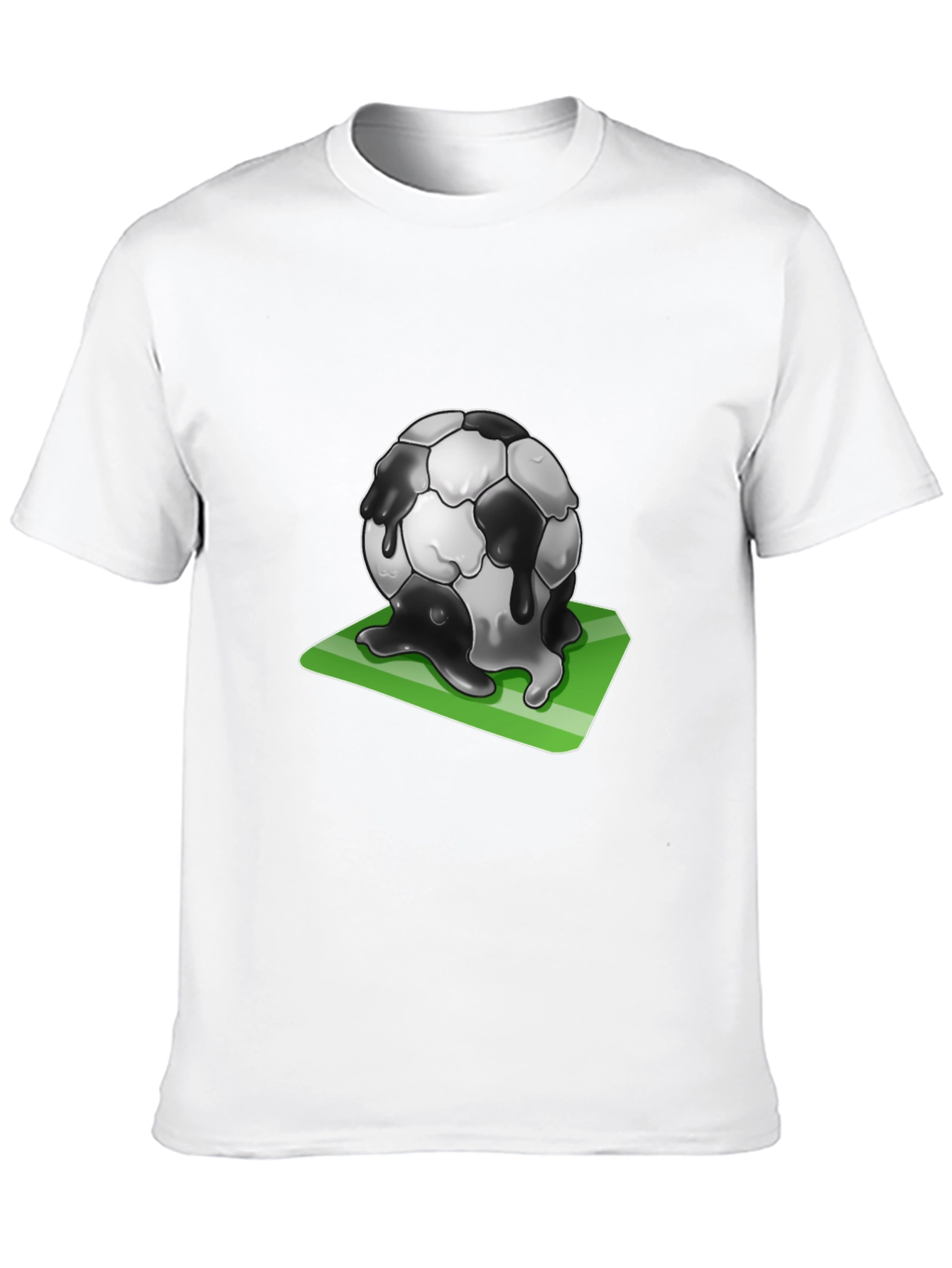 Black Melting Soccer Ball Graphic Tee - Black Cotton T-Shirt view 10