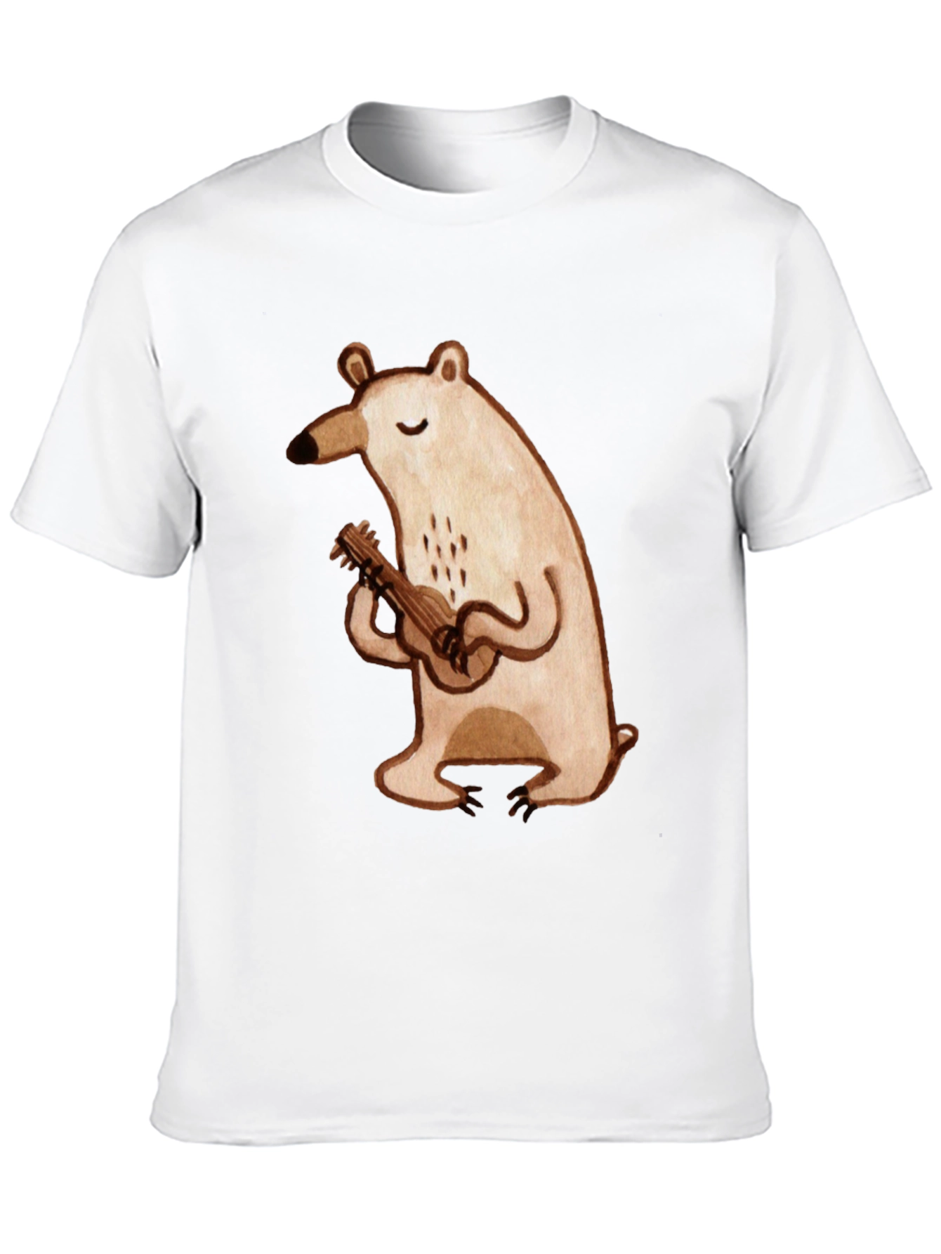 Black Bear Ukulele Graphic Tee - Soft Cotton Black T-Shirt view 10