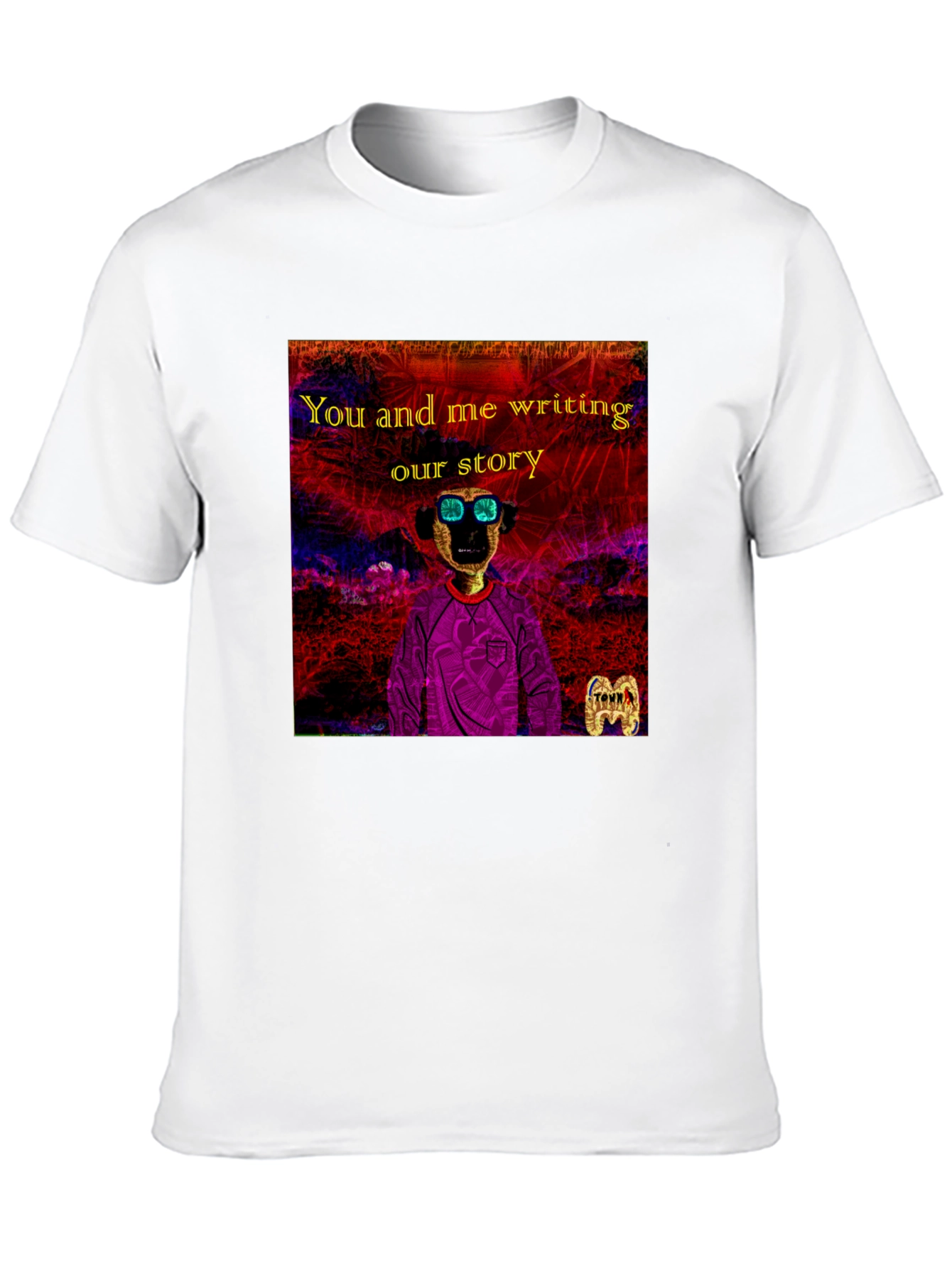Black Unique Graphic T-Shirt - You and Me Writing Our Story view 10