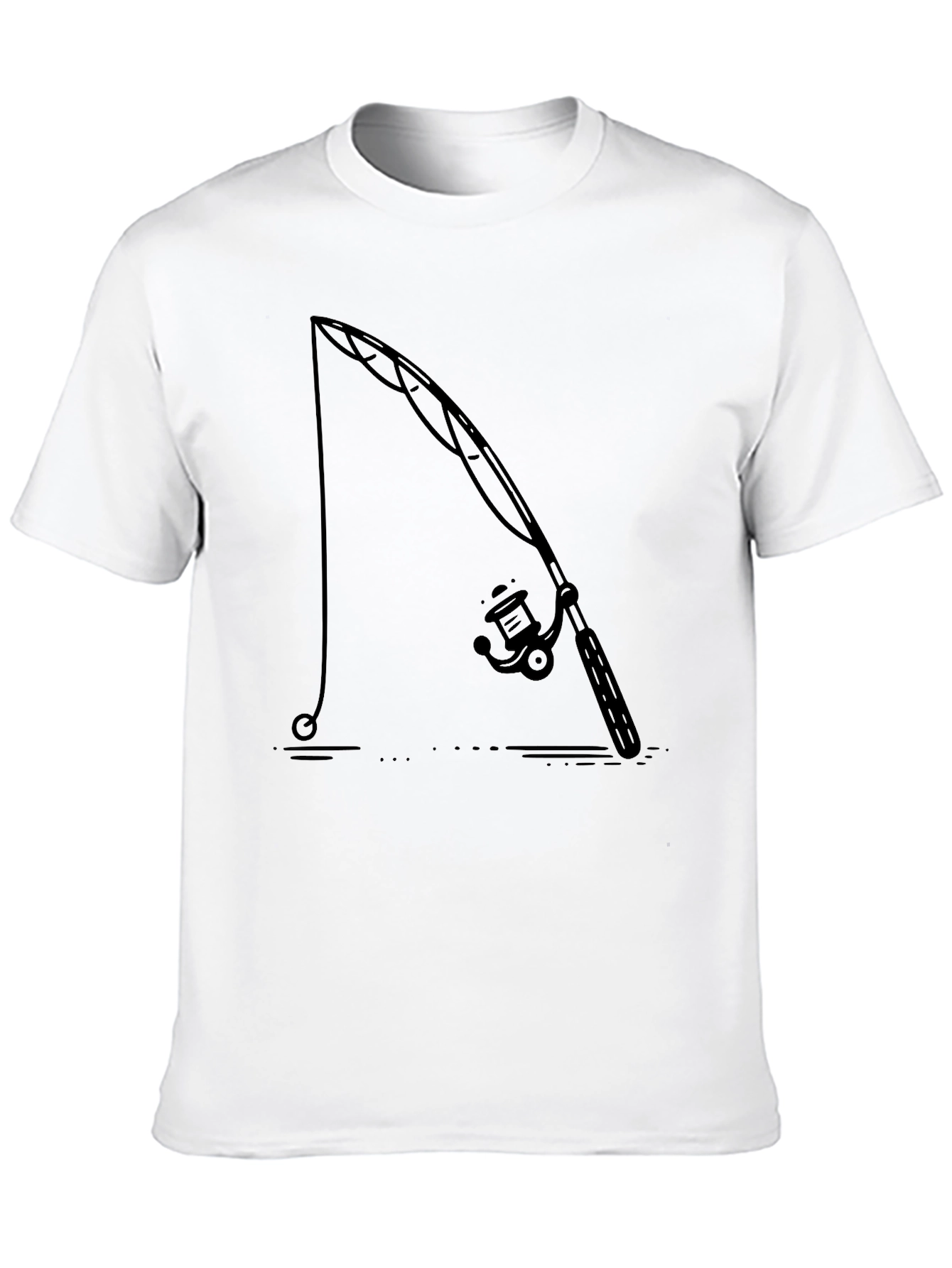 Black Fishing Rod Graphic Tee - Black Cotton Comfort view 10