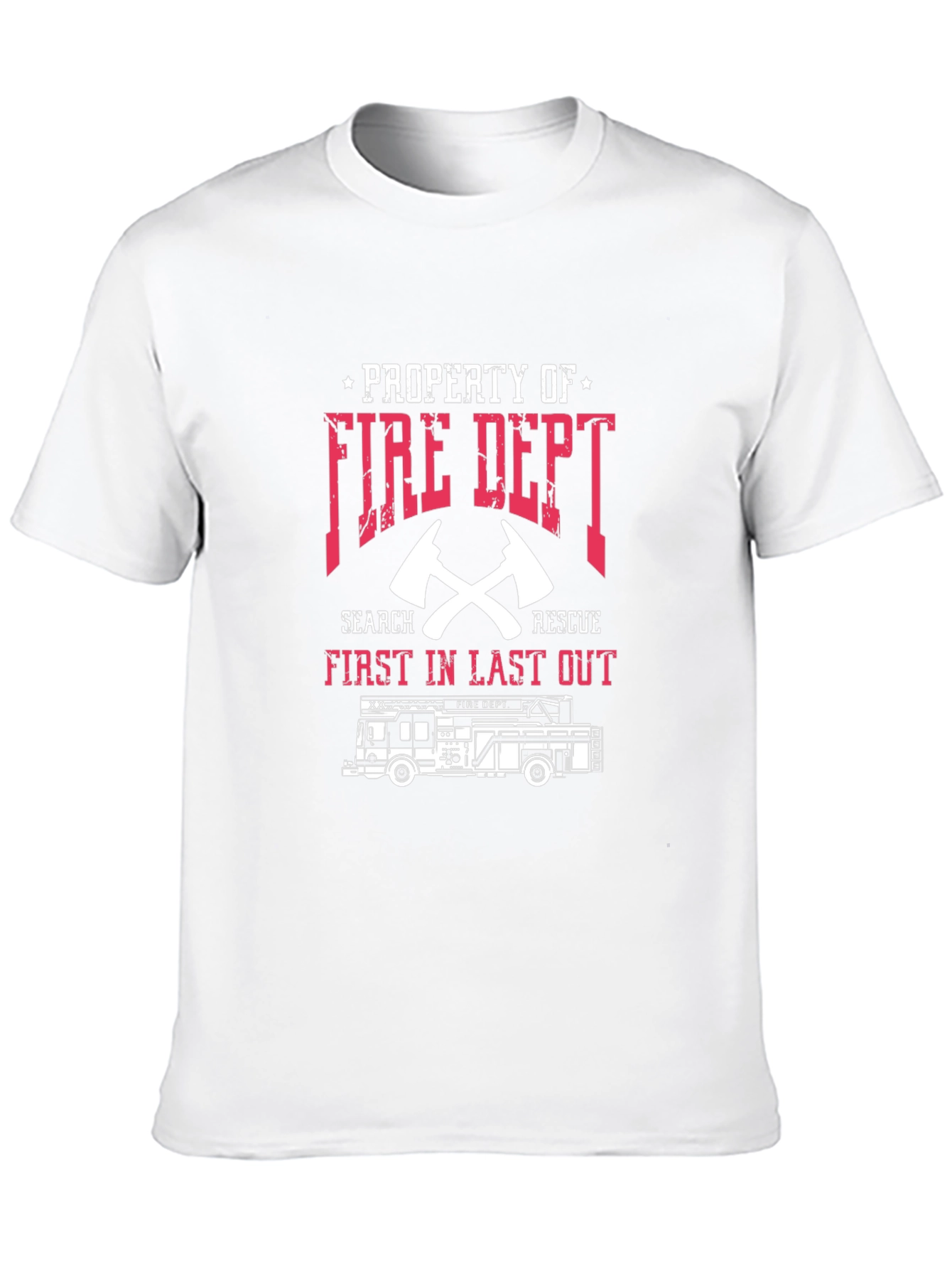 Black Fire Dept. T-Shirt: First In Last Out Firefighter Tee view 10