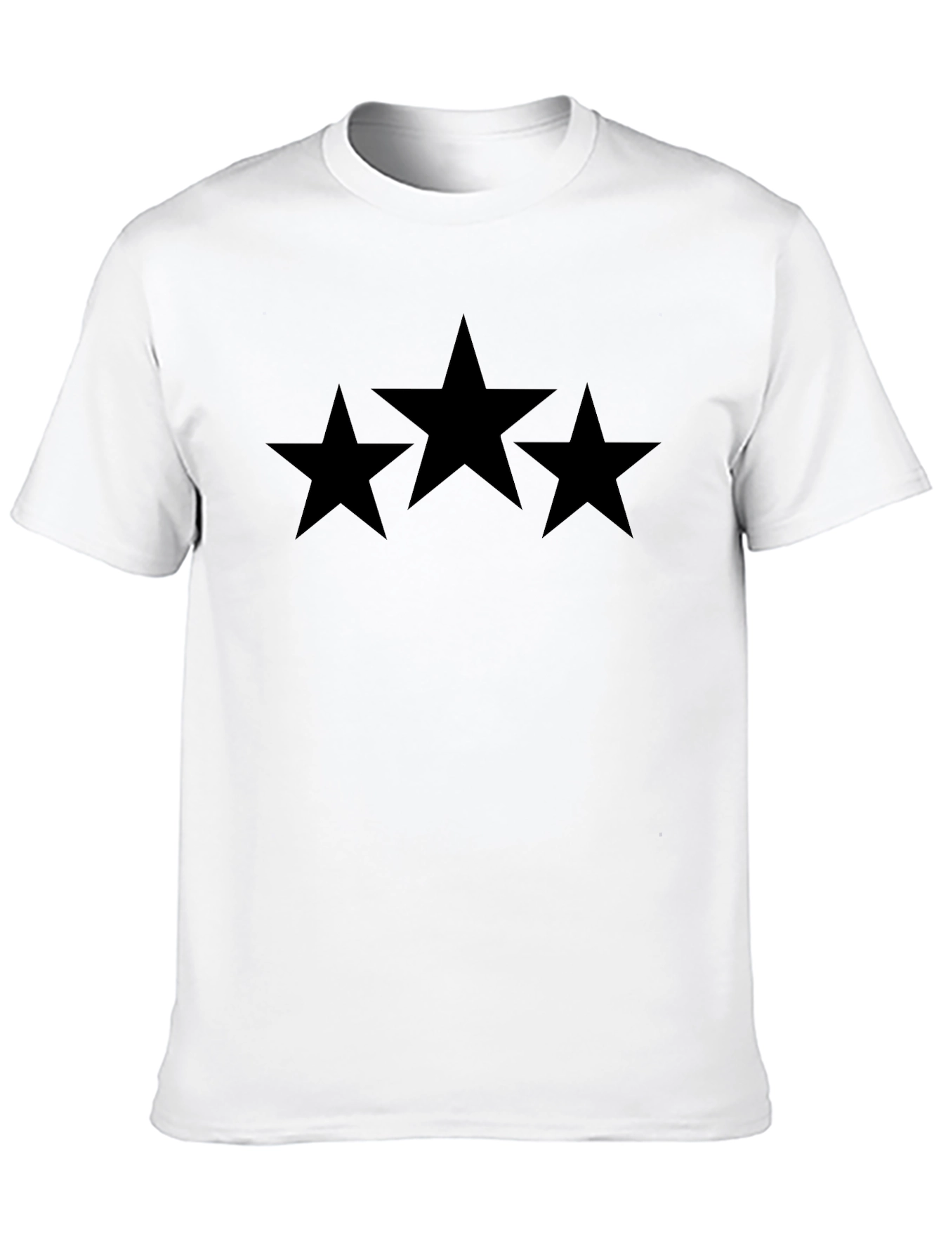 Black Classic Black T-Shirt with Bold Star Design view 10
