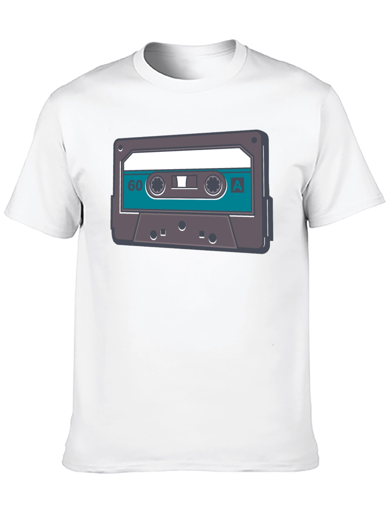 Black Retro Cassette Tape Graphic Tee - Black Cotton T-Shirt view 10