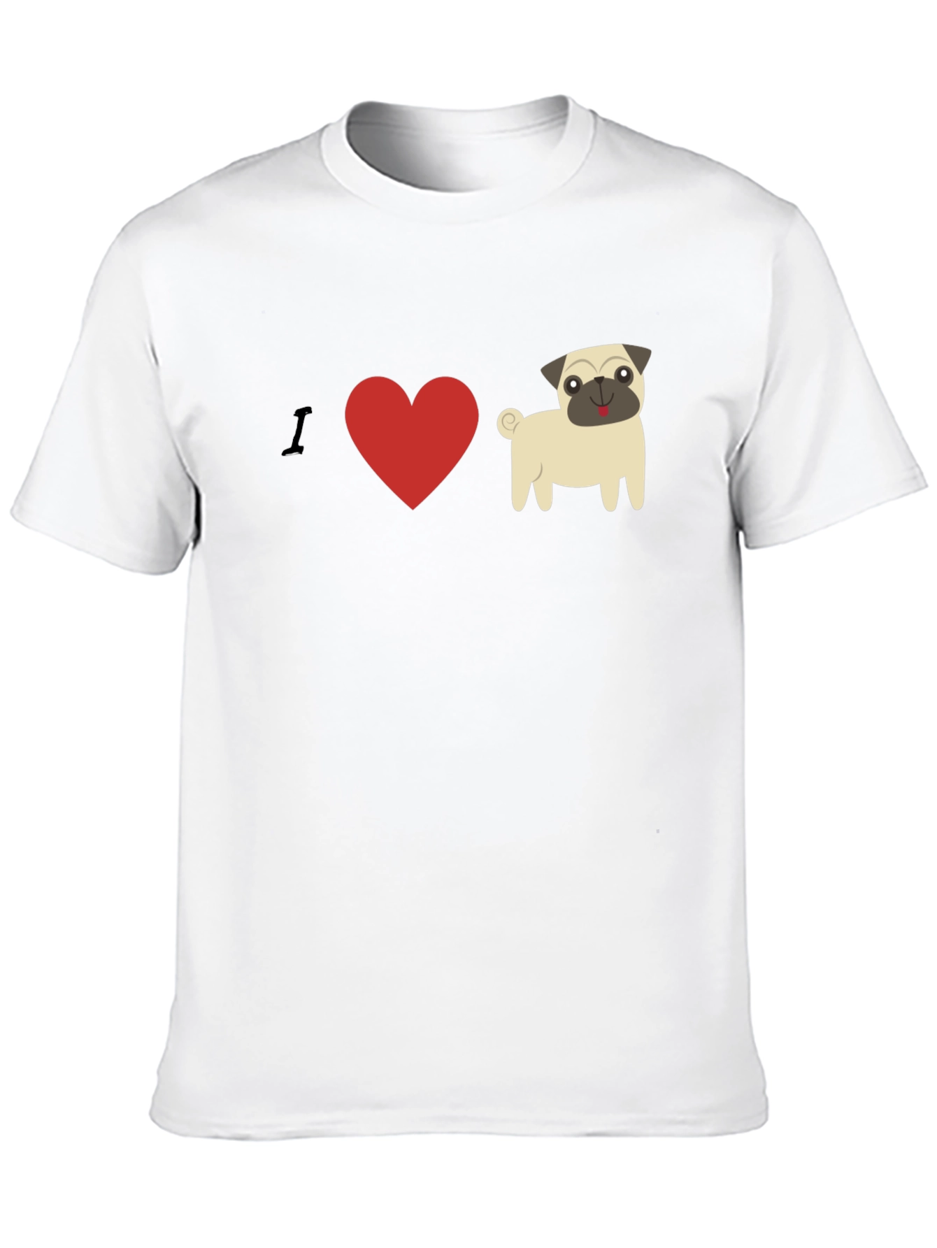 Black I Heart Pugs Graphic Tee - Mens Black T-Shirt view 10