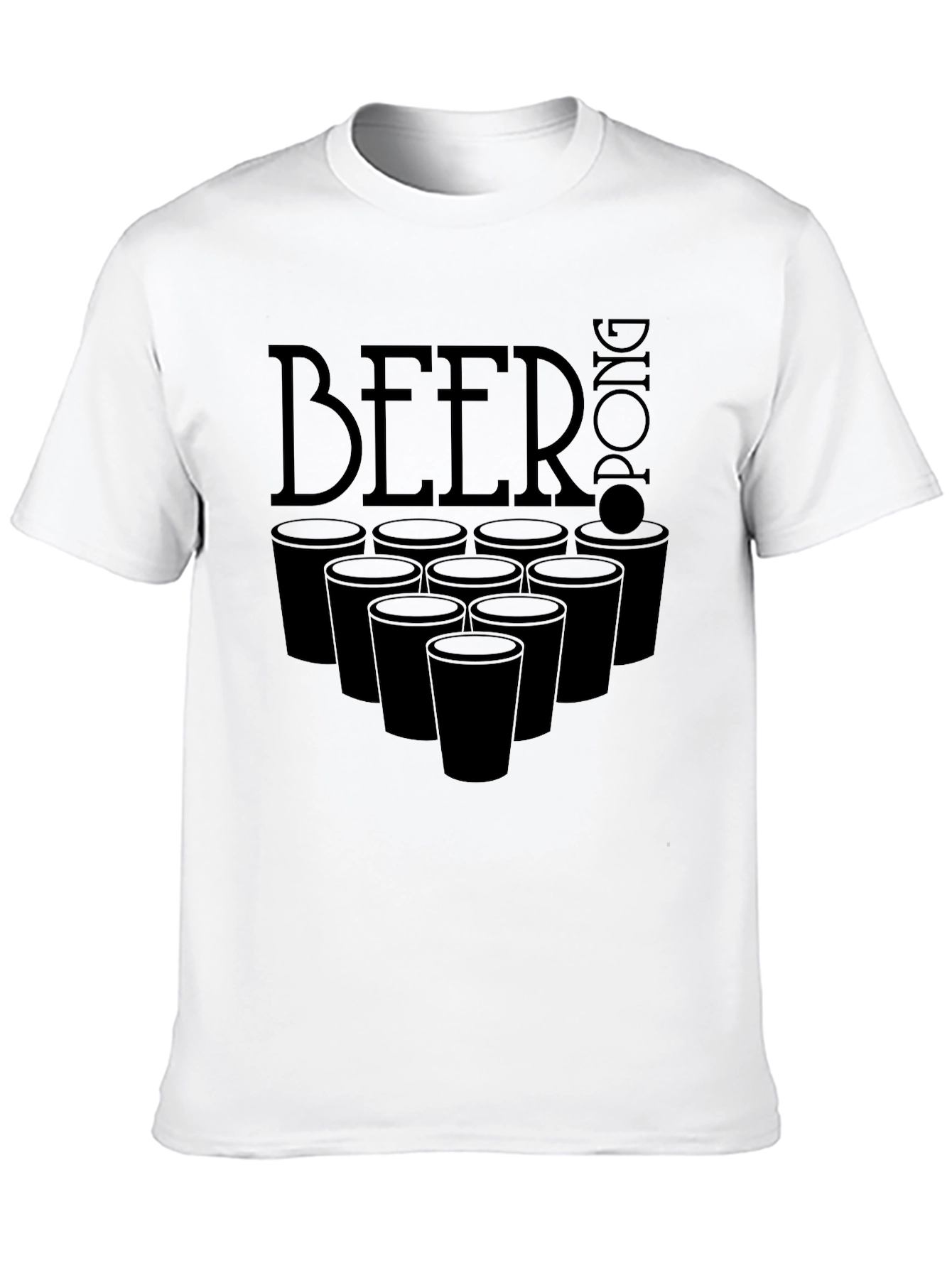 Black Beer Pong Graphic T-Shirt - Black Short Sleeve Tee view 10