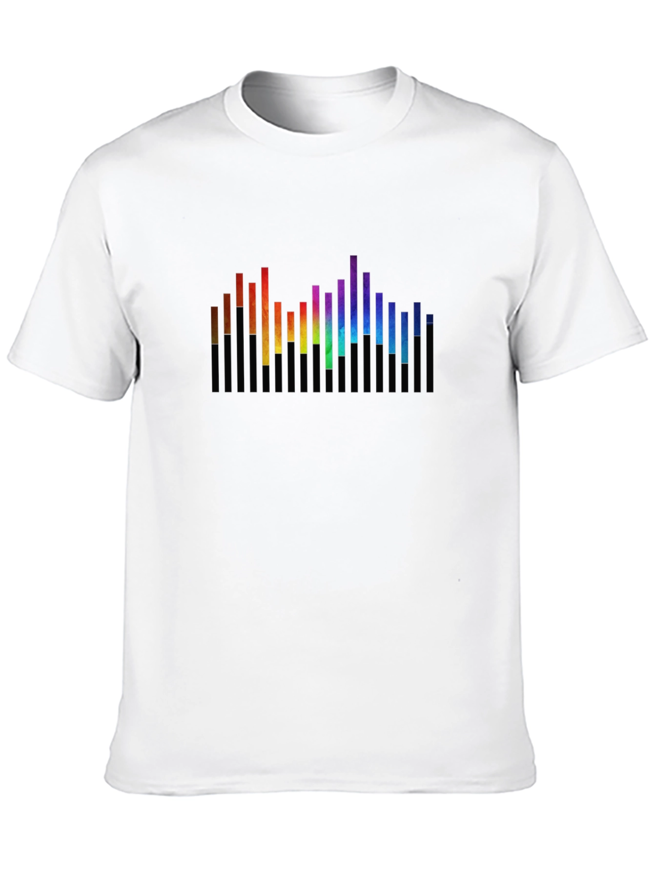 Black Rainbow Spectrum Graphic Black T-Shirt view 10