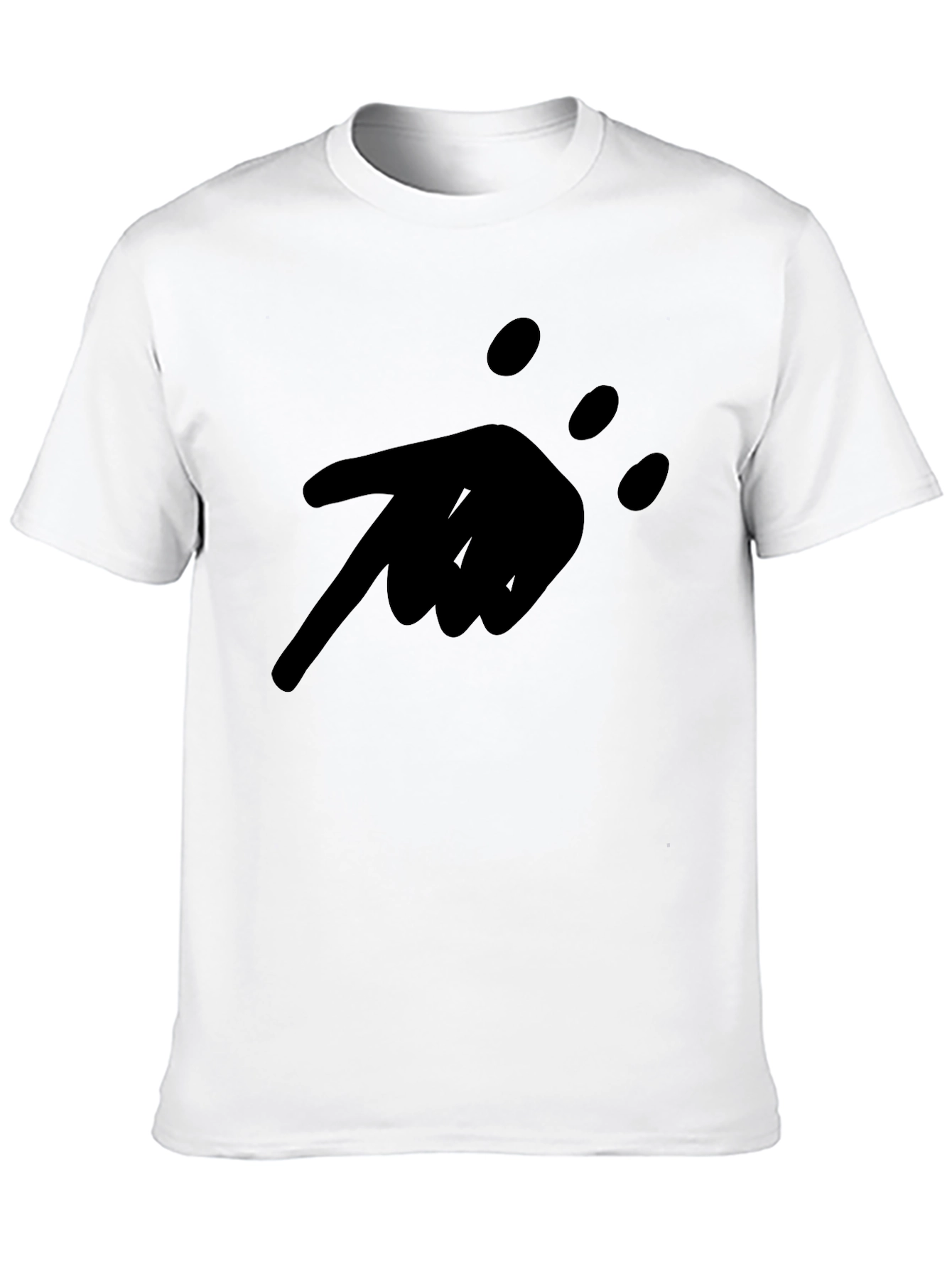 Black Men's Black Graphic Tee - Pointing Hand Design view 10