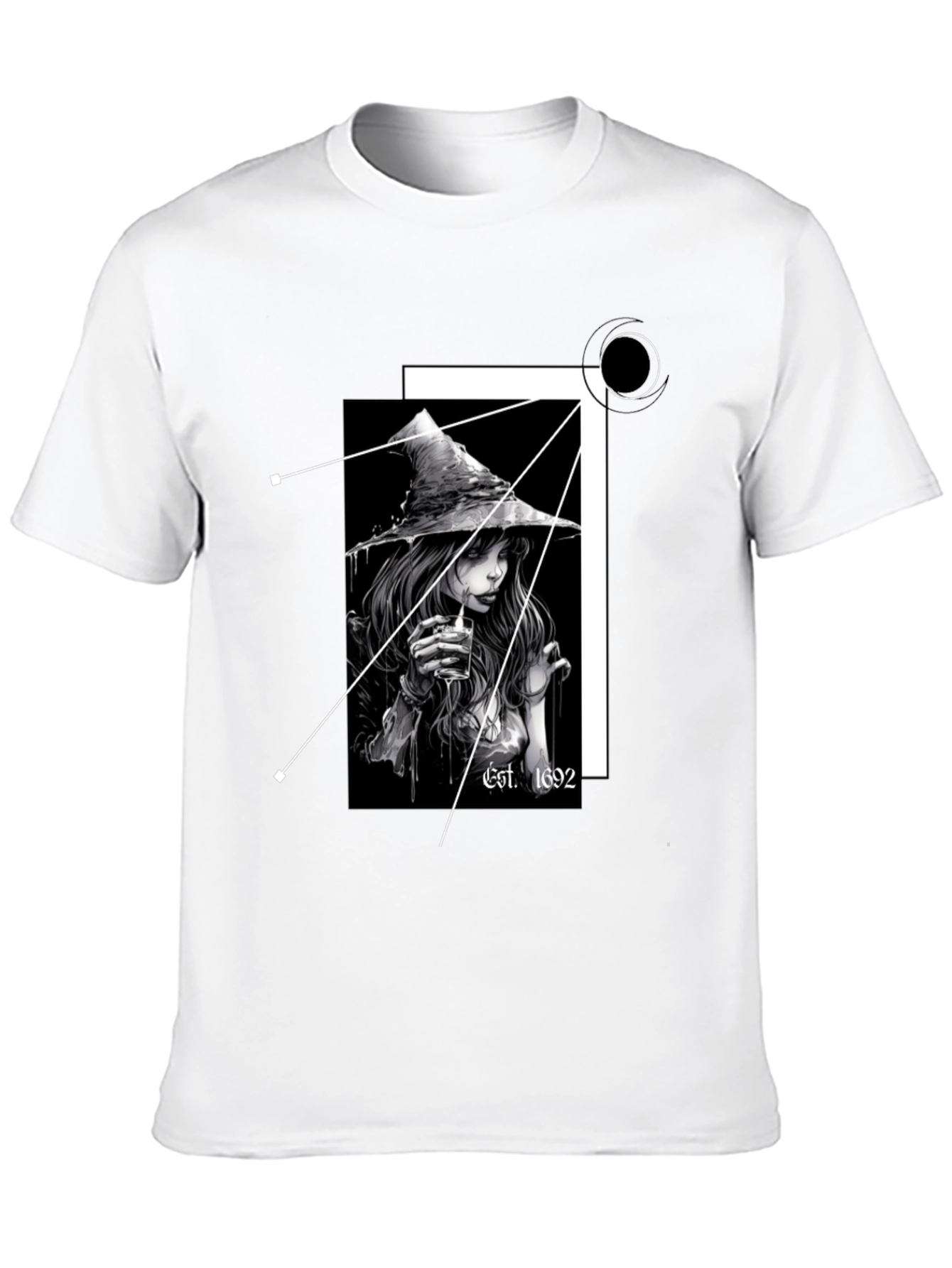 Black Witch T-Shirt - Est. 1692 - Black Cotton Tee view 10