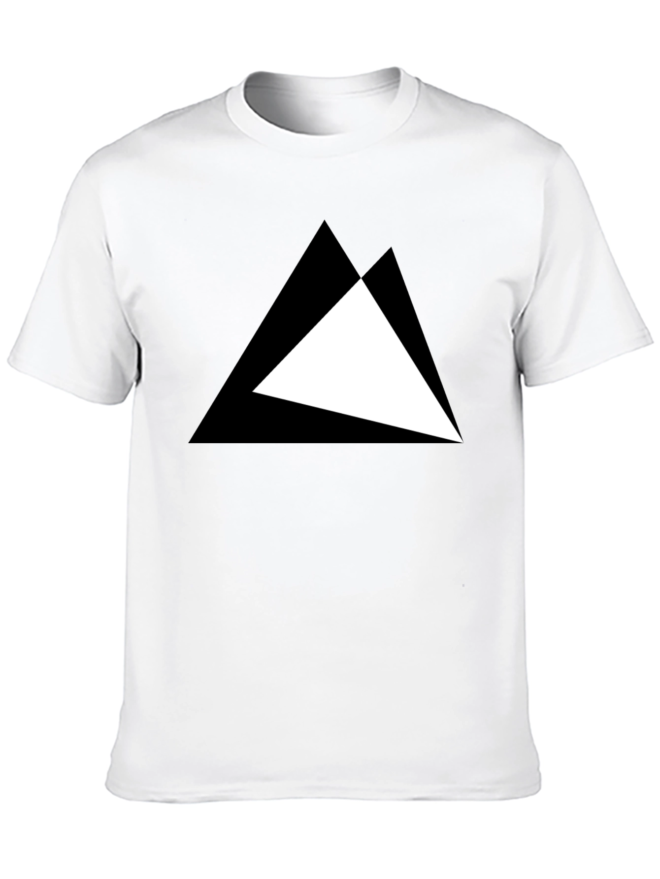 Black Modern Triangle Graphic Black T-Shirt view 10