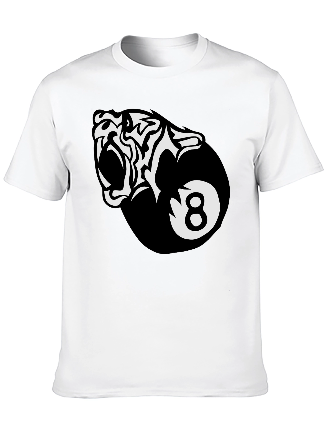 Black Cool Tiger 8-Ball Graphic Tee view 10