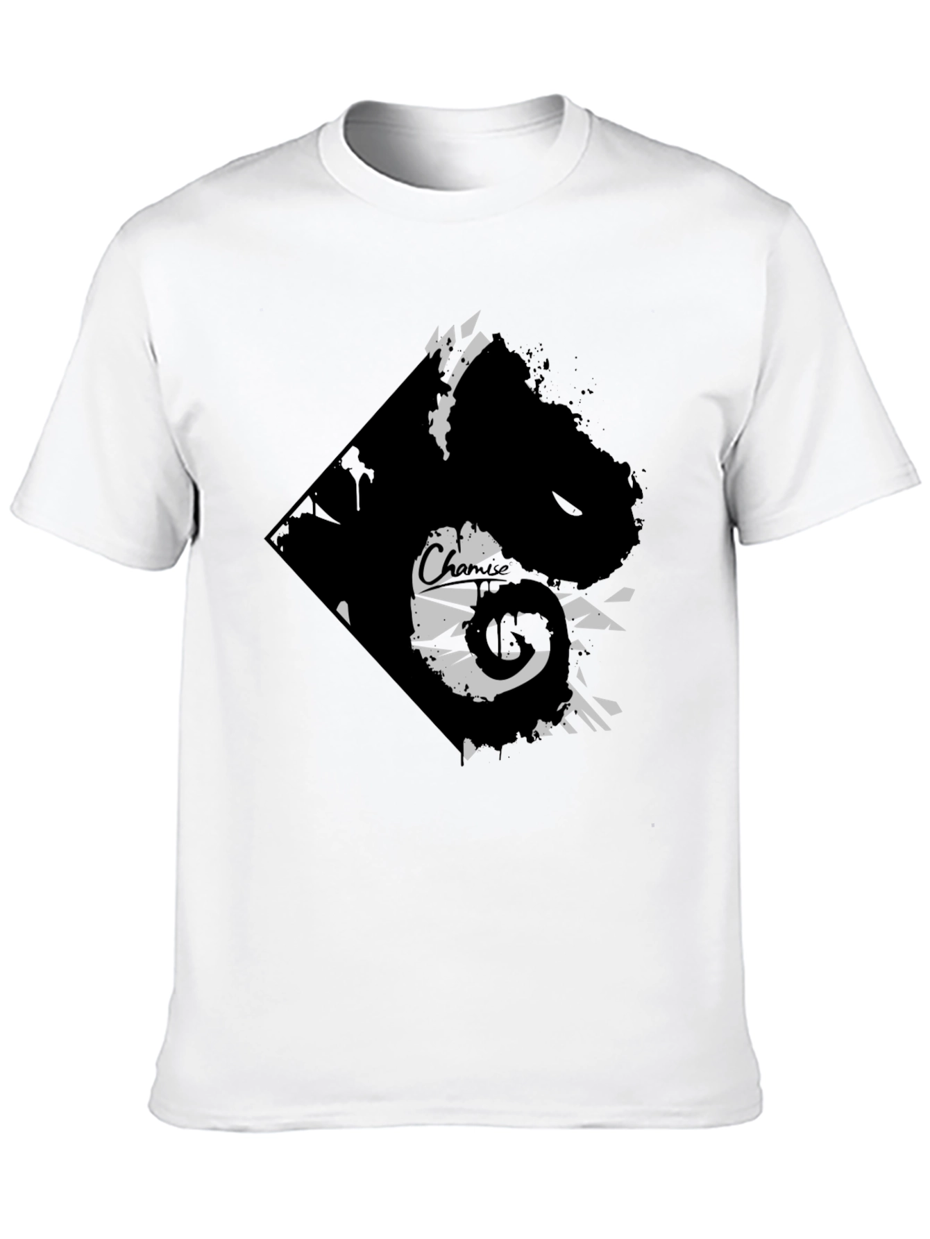Black Edgy Graphic Tee - Black Cotton Blend view 10