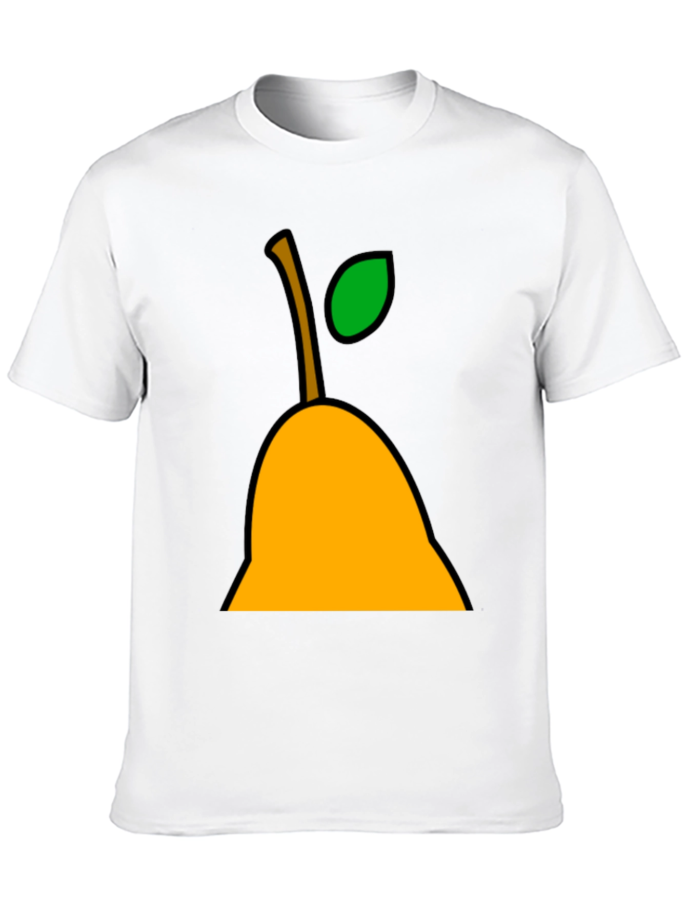 Black Pear Graphic Tee - Black Cotton Casual T-Shirt view 10