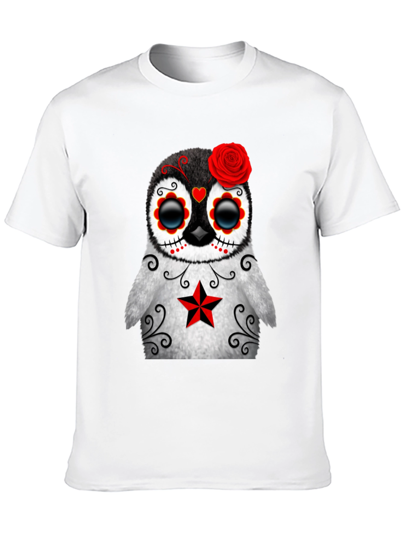 Black Sugar Skull Penguin T-Shirt - Day of the Dead view 10