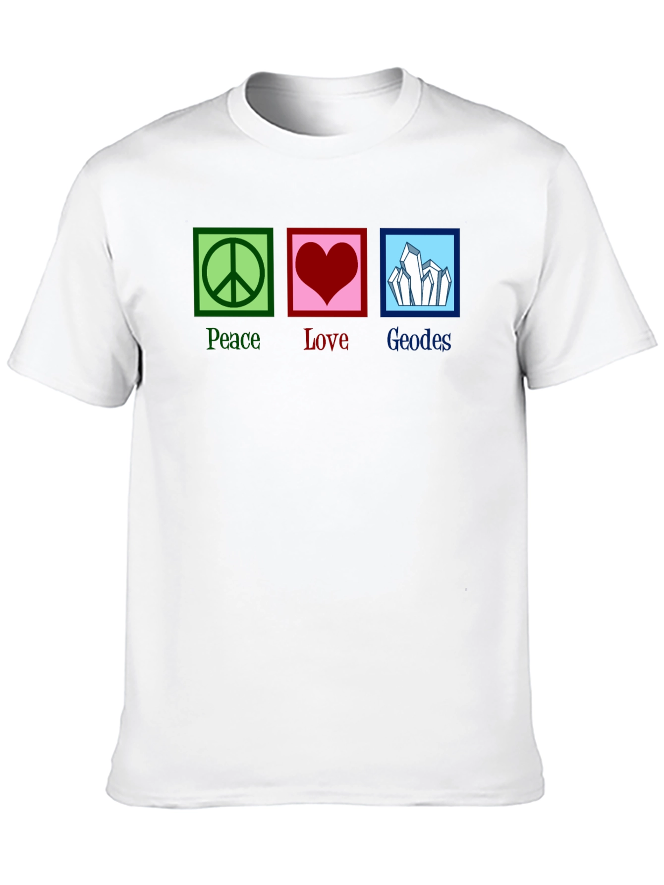 Black Peace Love Geodes Graphic Tee - Unisex Black T-Shirt view 10