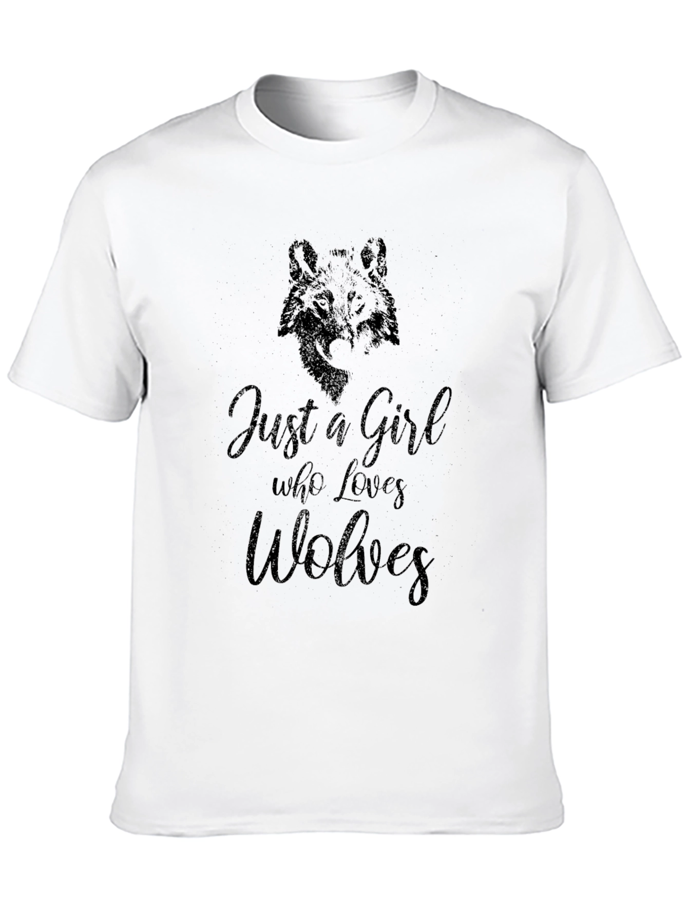 Black Just A Girl Who Loves Wolves Black T-Shirt view 10