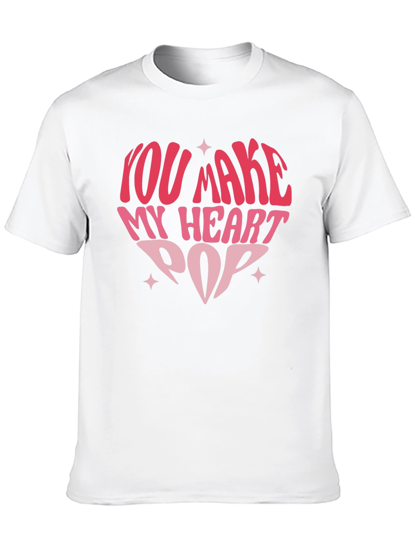 Black You Make My Heart Pop Graphic Tee - Black Unisex T-Shirt view 10