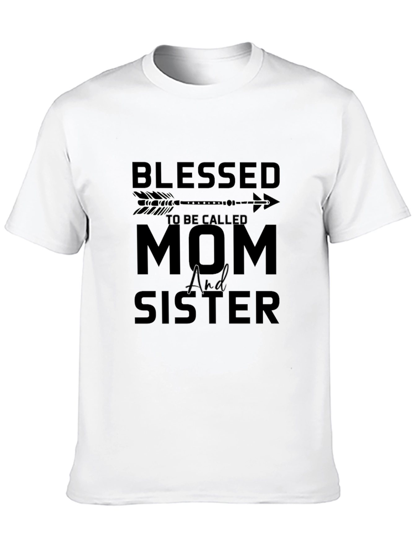 Black Blessed Mom & Sister Black T-Shirt view 10