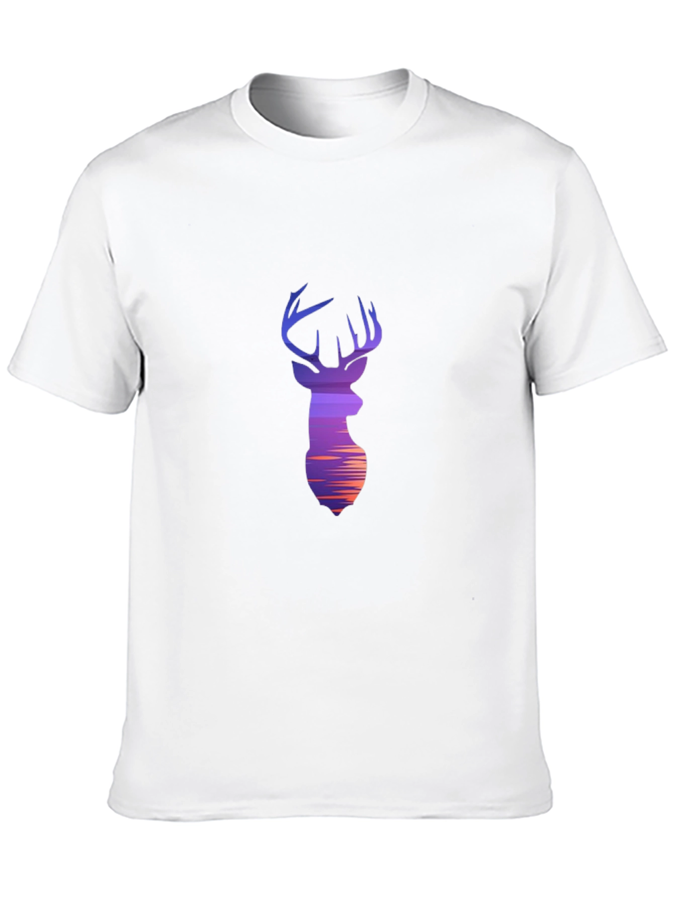 Black Deer Silhouette Graphic Black T-Shirt view 10