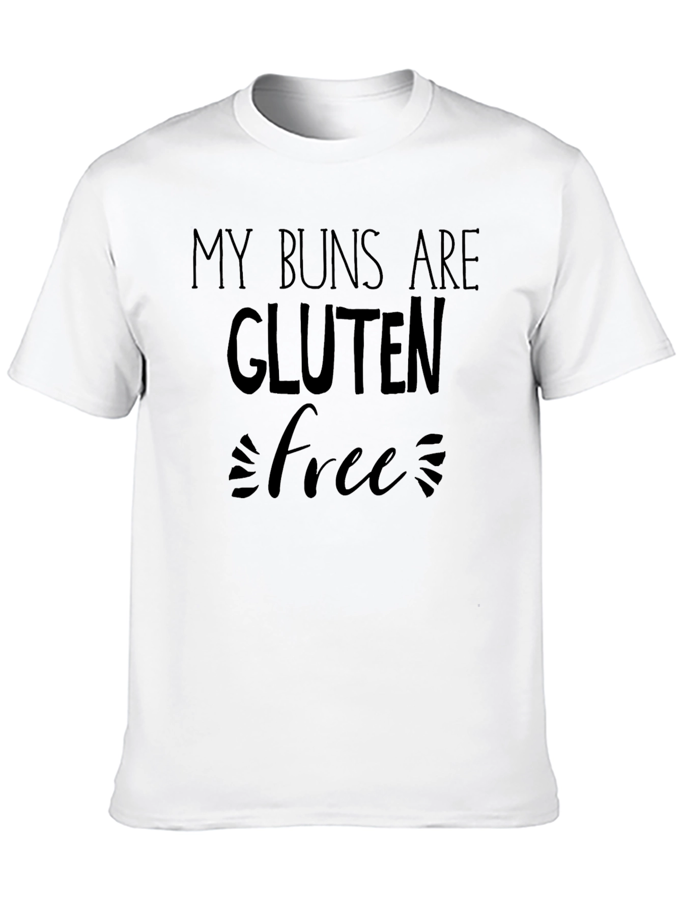 Black Gluten Free Buns Funny Men's T-Shirt view 10