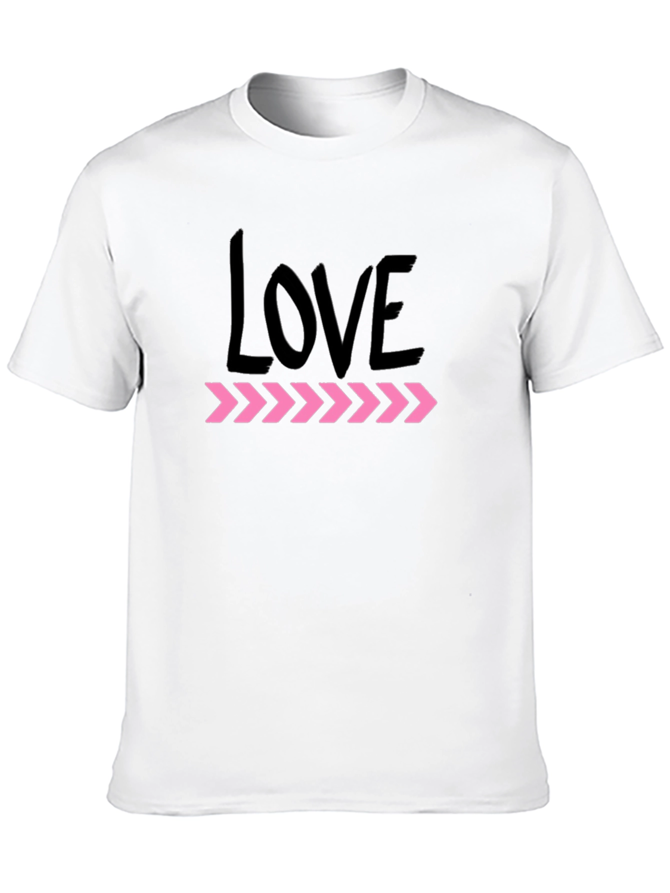 Black Love Arrows Graphic Tee - Black Short Sleeve Crew Neck T-Shirt view 10