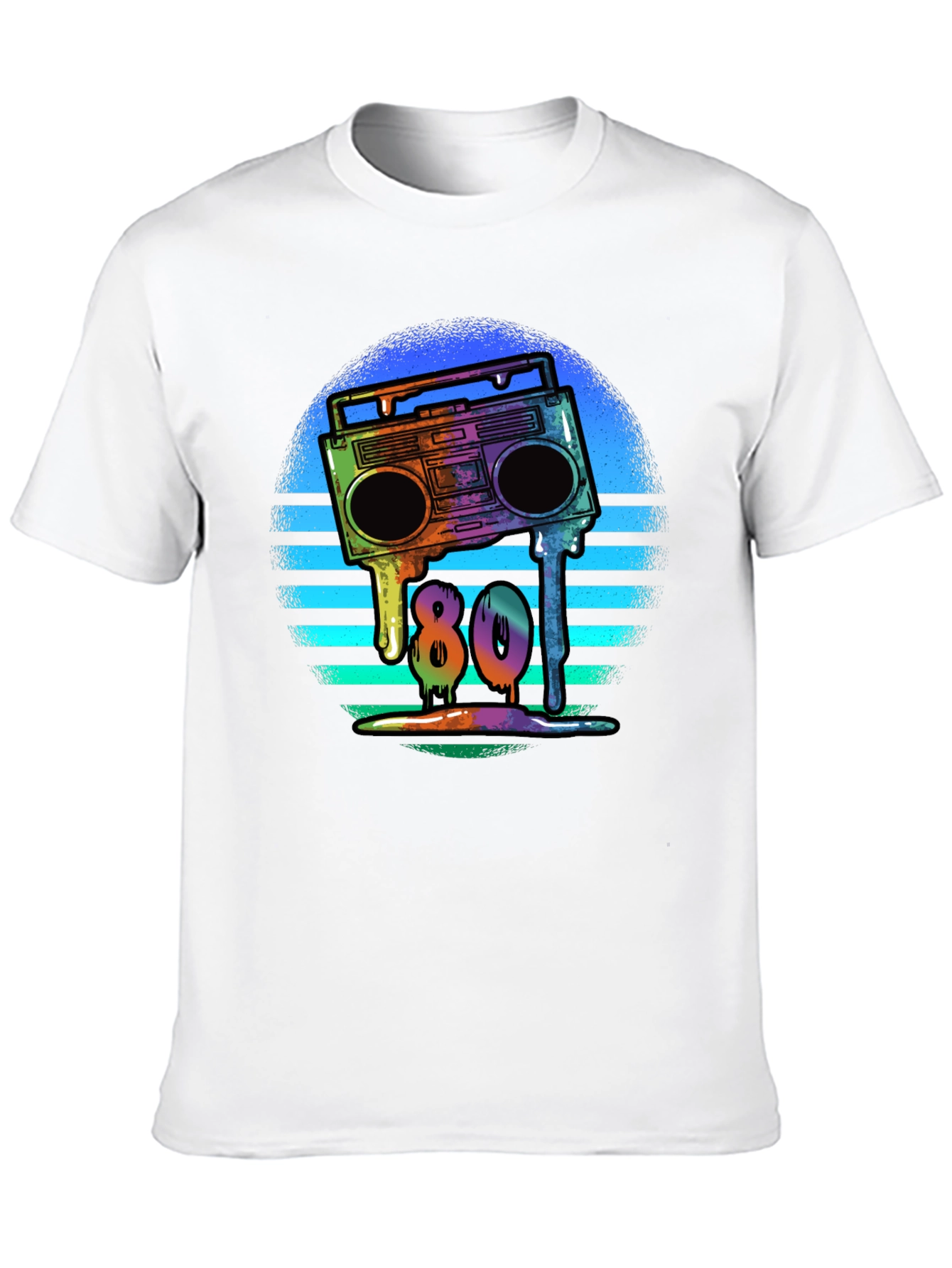 Black Retro 80s Boombox T-Shirt - Meltdown Design view 10