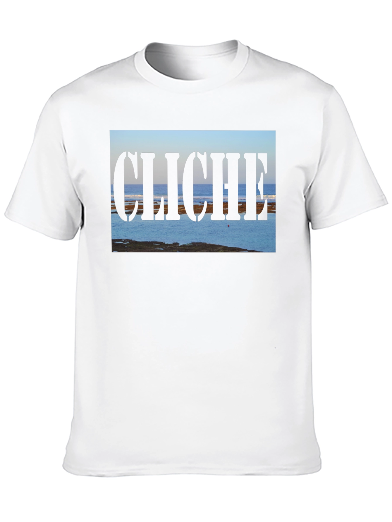 Black Cliche Ocean View Men's Black T-Shirt view 10