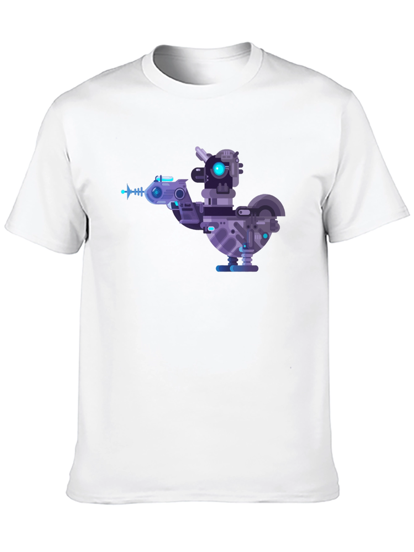 Black Cybernetic Chicken T-Shirt - Futuristic Robotic Bird Tee view 10