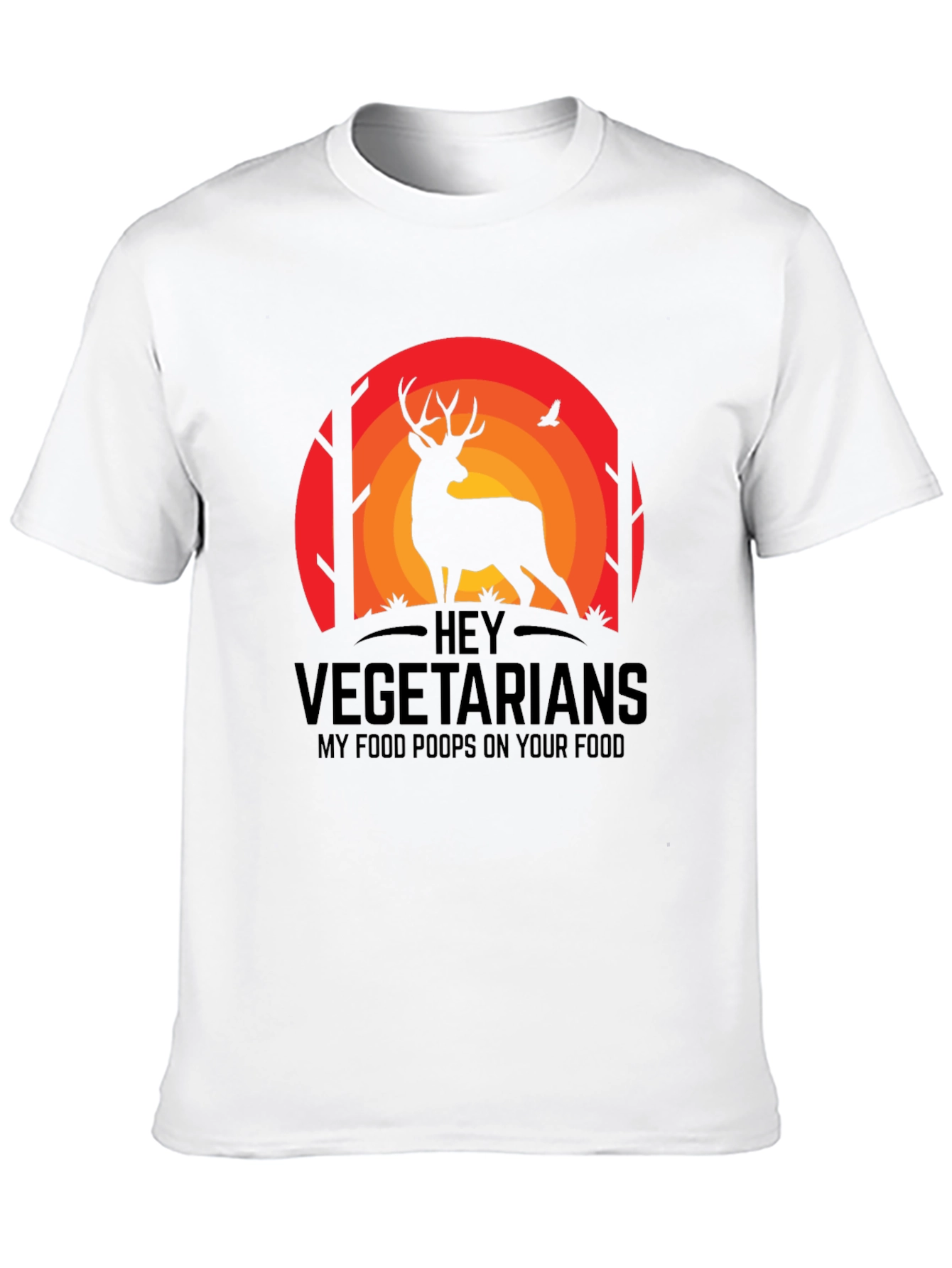 Black Hey Vegetarians Funny Deer T-Shirt view 10