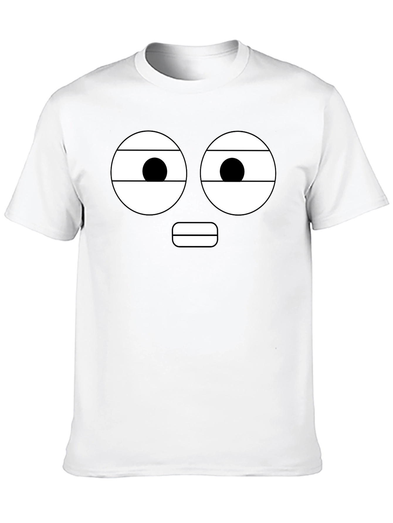 Black Funny Face Black T-Shirt - Cartoon Expression view 10