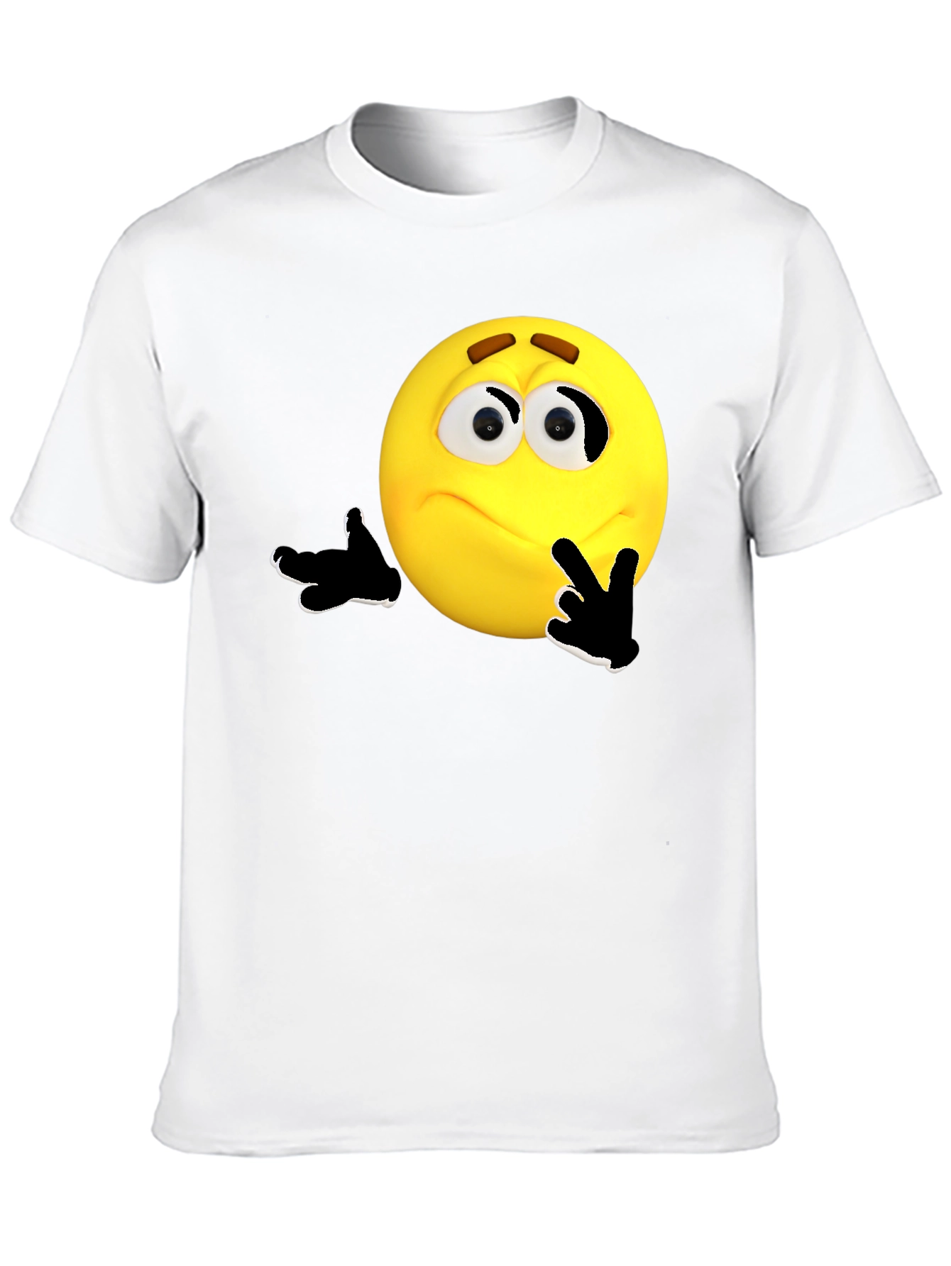 Black Thinking Emoji Graphic T-Shirt view 10